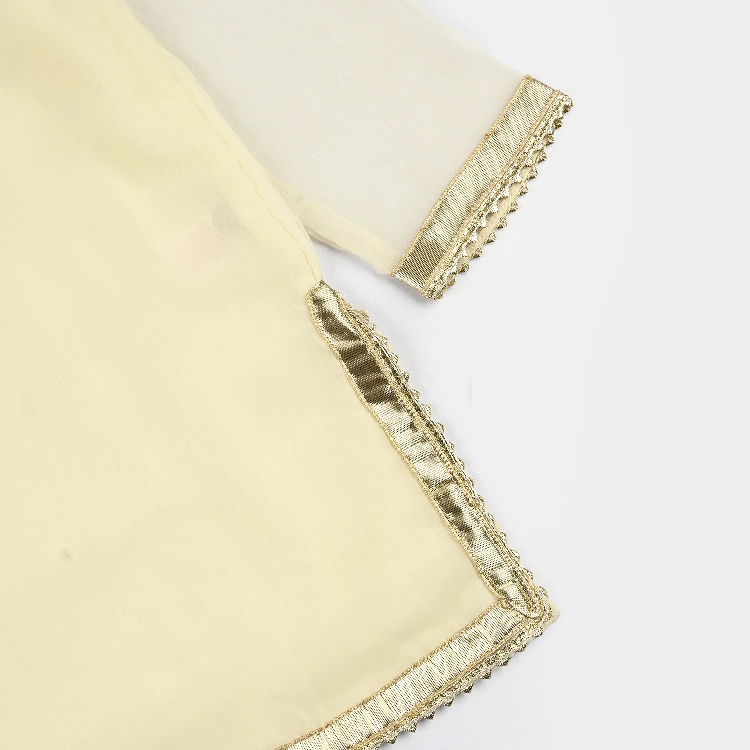 Girls Chiffon 3Pcs Set (Chamak) - Cream - Image 8