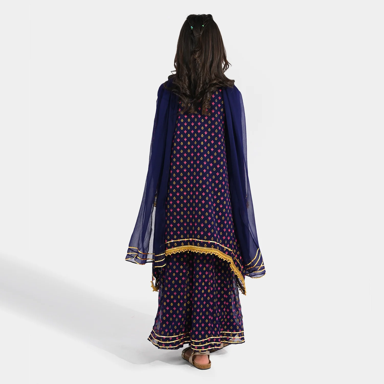 Girls Chiffon Suit (3 Piece) - Purple - Image 5
