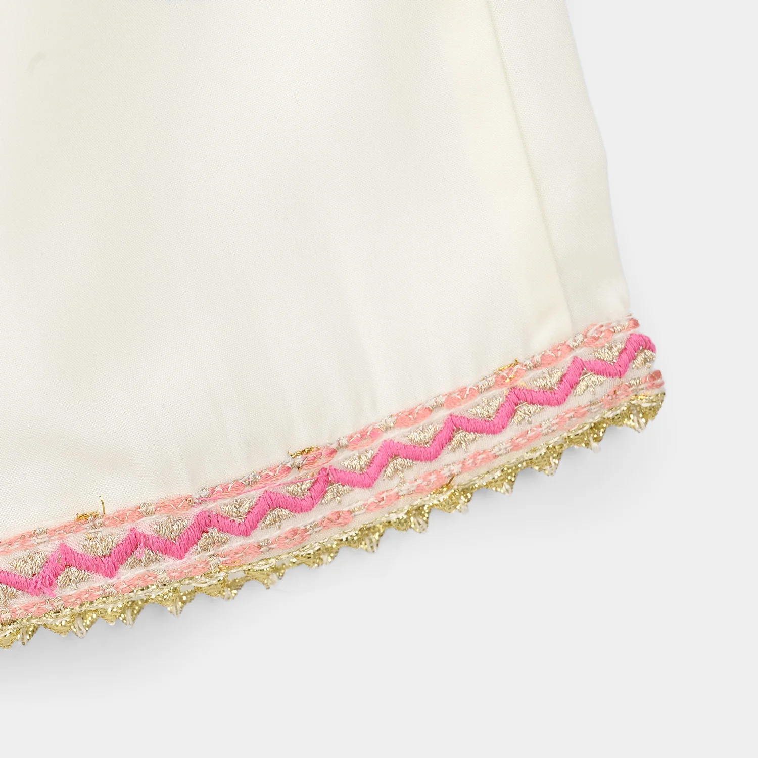 Girls Chiffon 3Pcs Zeenat - Cream - Image 12