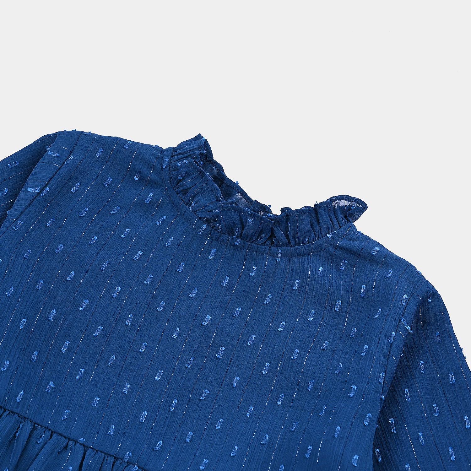 Girls Chiffon Casual Frock - Blue - Image 2