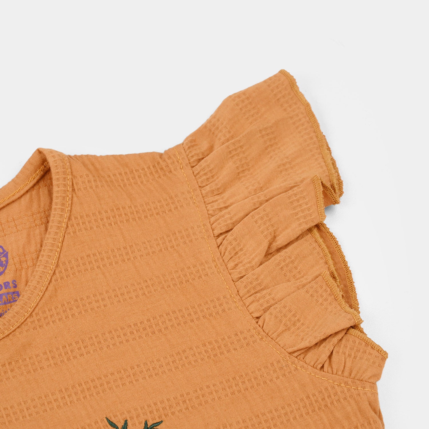 Girls Yarn Dyed T-Shirt (Daisy Bouquet) – Brown - Image 2