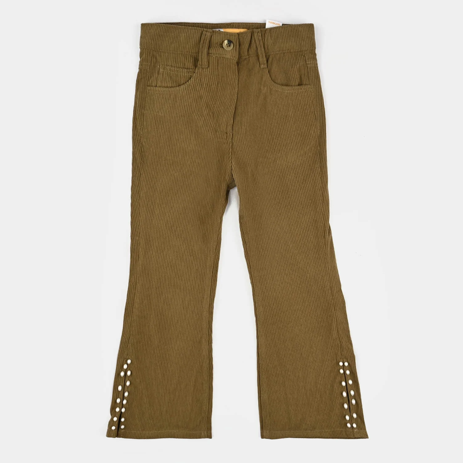 Girls Corduroy Pant Slit - GREEN