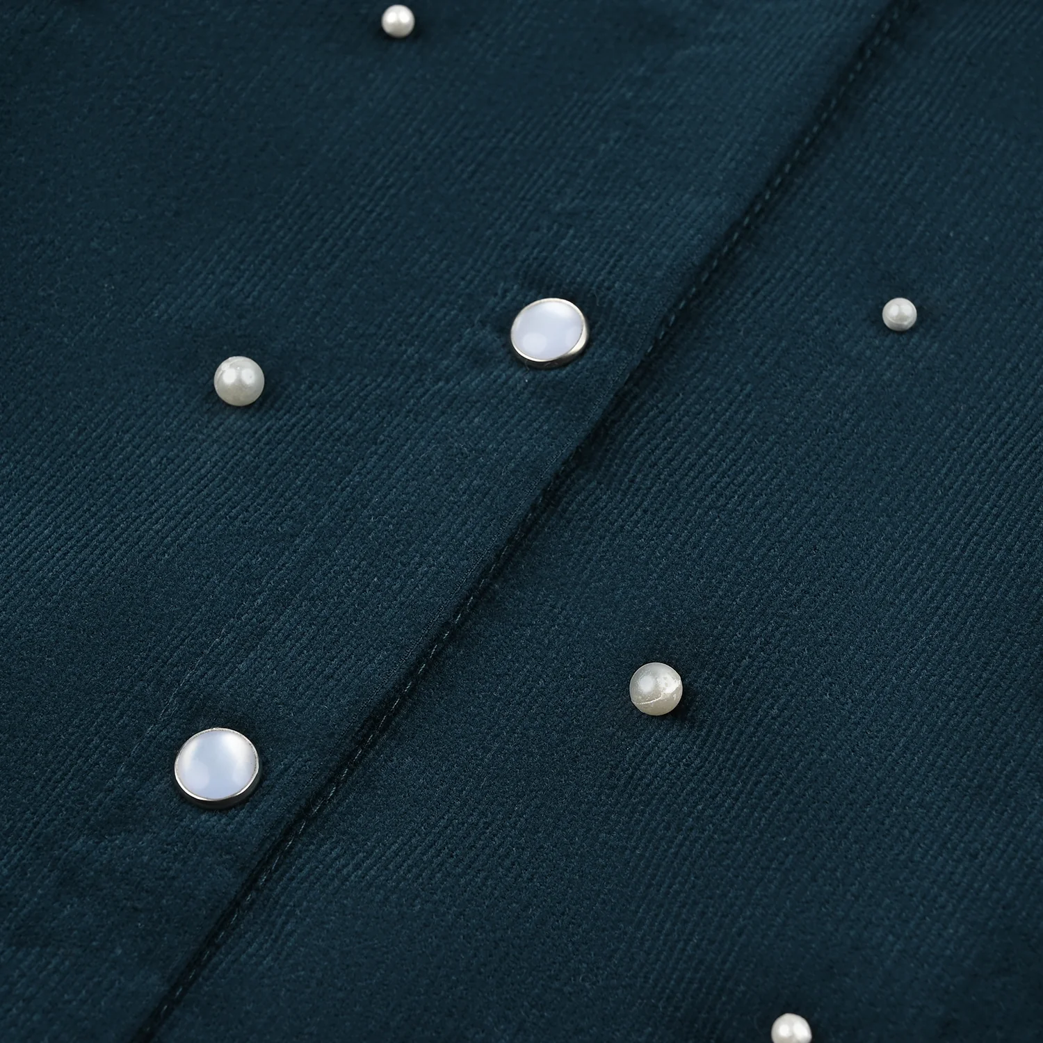 Girls Corduroy Emb Top - Teal.Green - Image 3