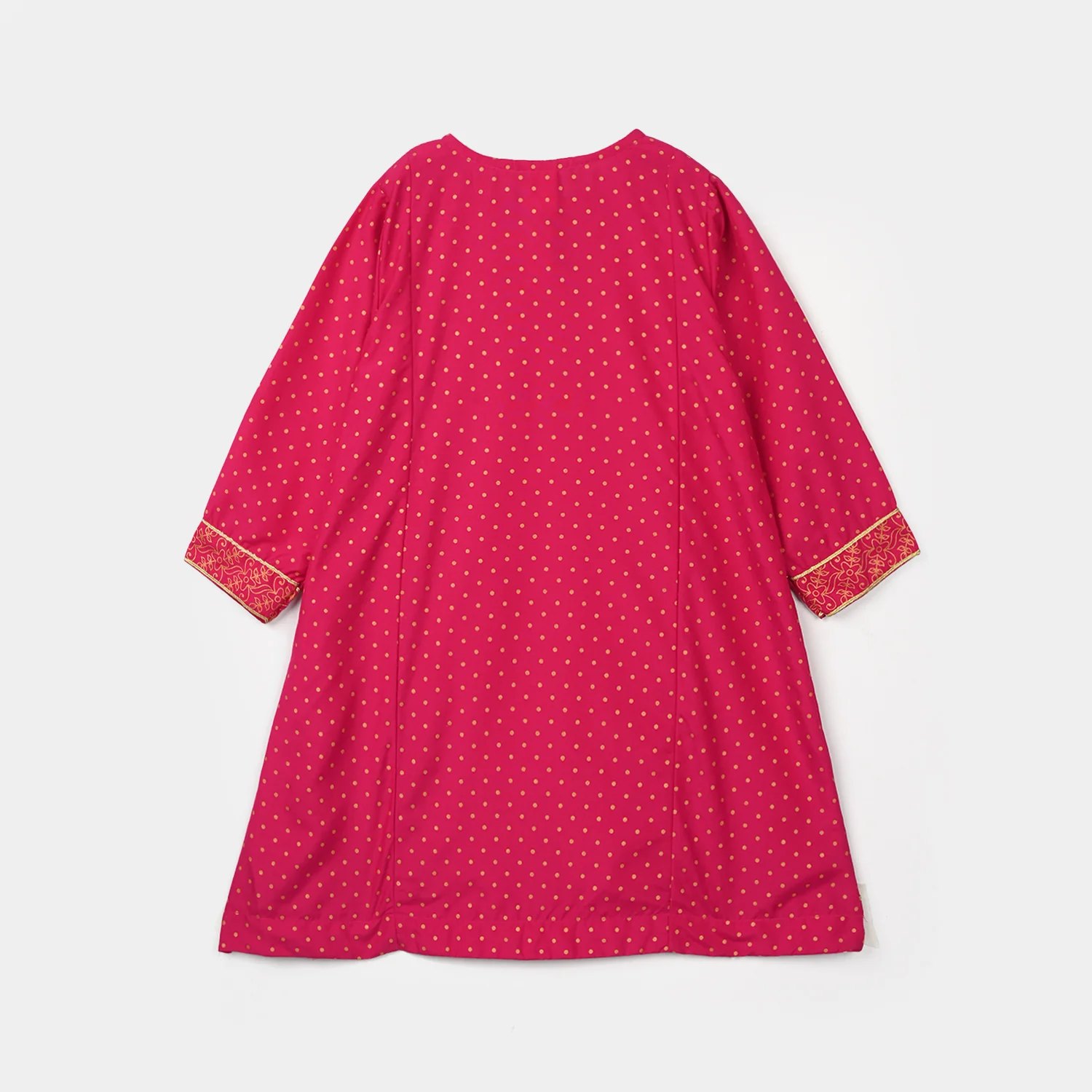 Girls Cotton 2-Pcs Suit (Arzoo) - Bright Pink - Image 9
