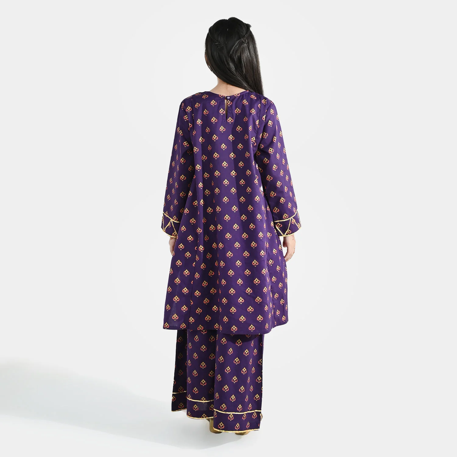 Girls Cotton 2Pcs Set (Zareen) – Purple - Image 5