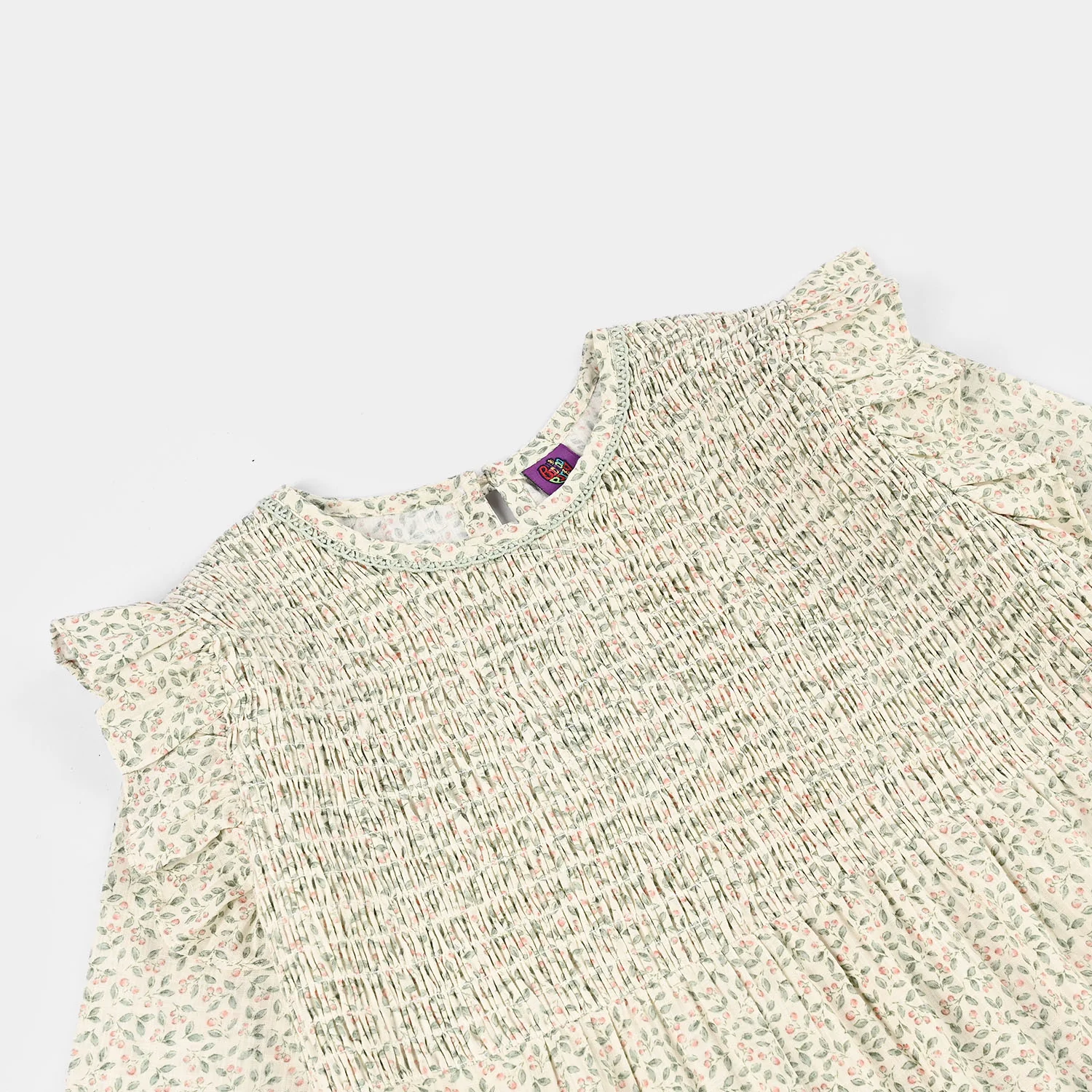 Girls Cotton Casual Frock (Chinky) - Multi - Image 2