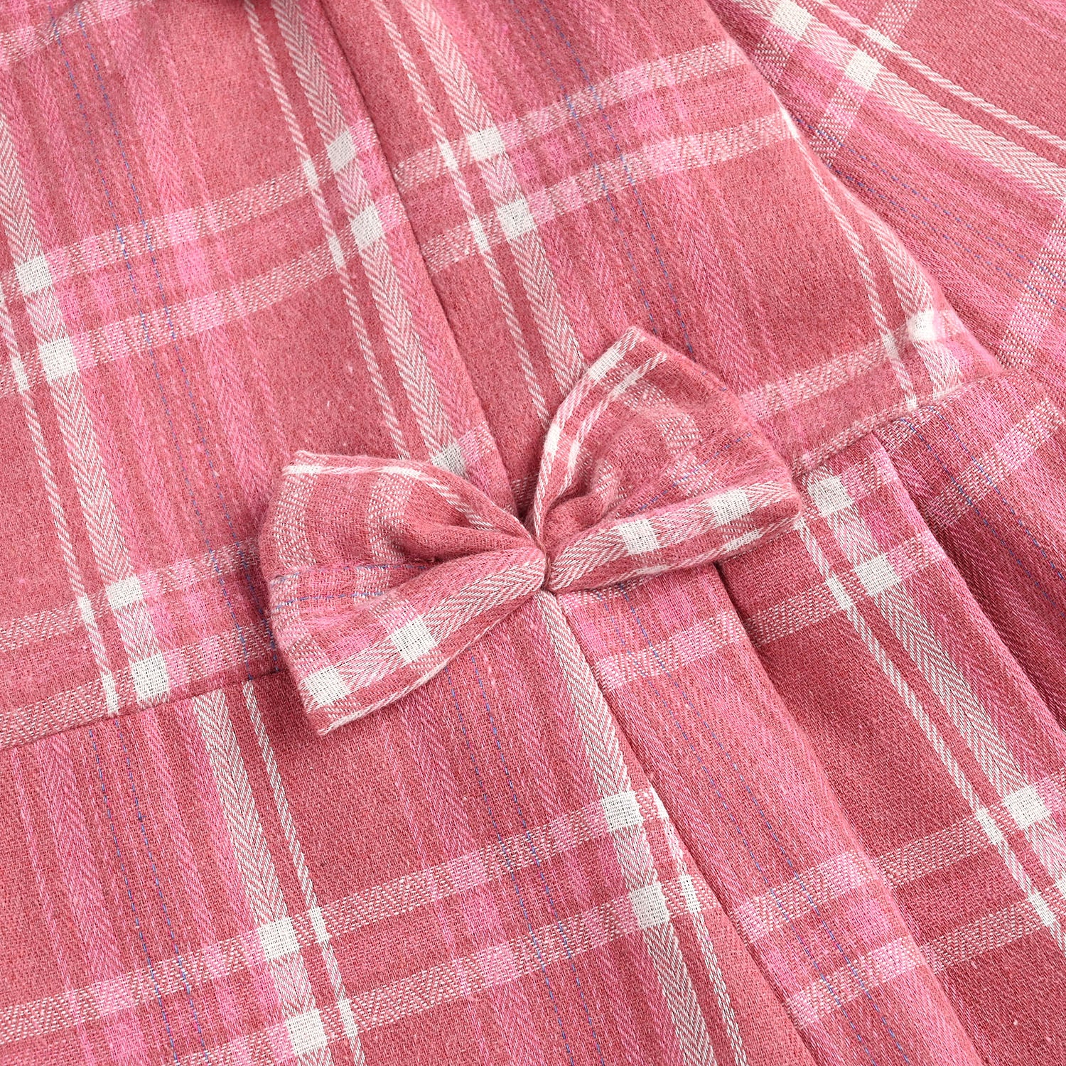 Girls Cotton Casual Frock - PINK - Image 3