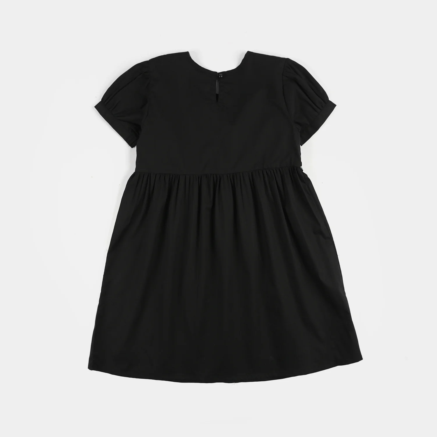 Girls Cotton Frock (Banana) - Black - Image 3