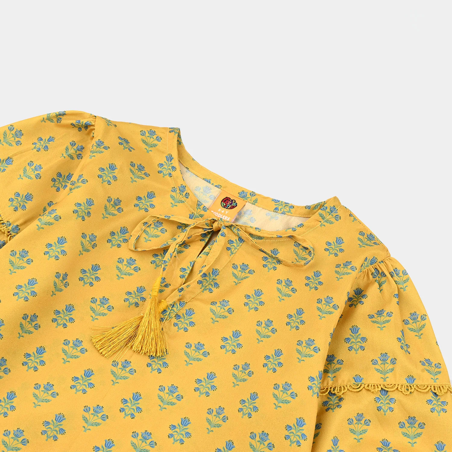 Girls Cotton Casual Top Sunshine-Yellow - Image 4