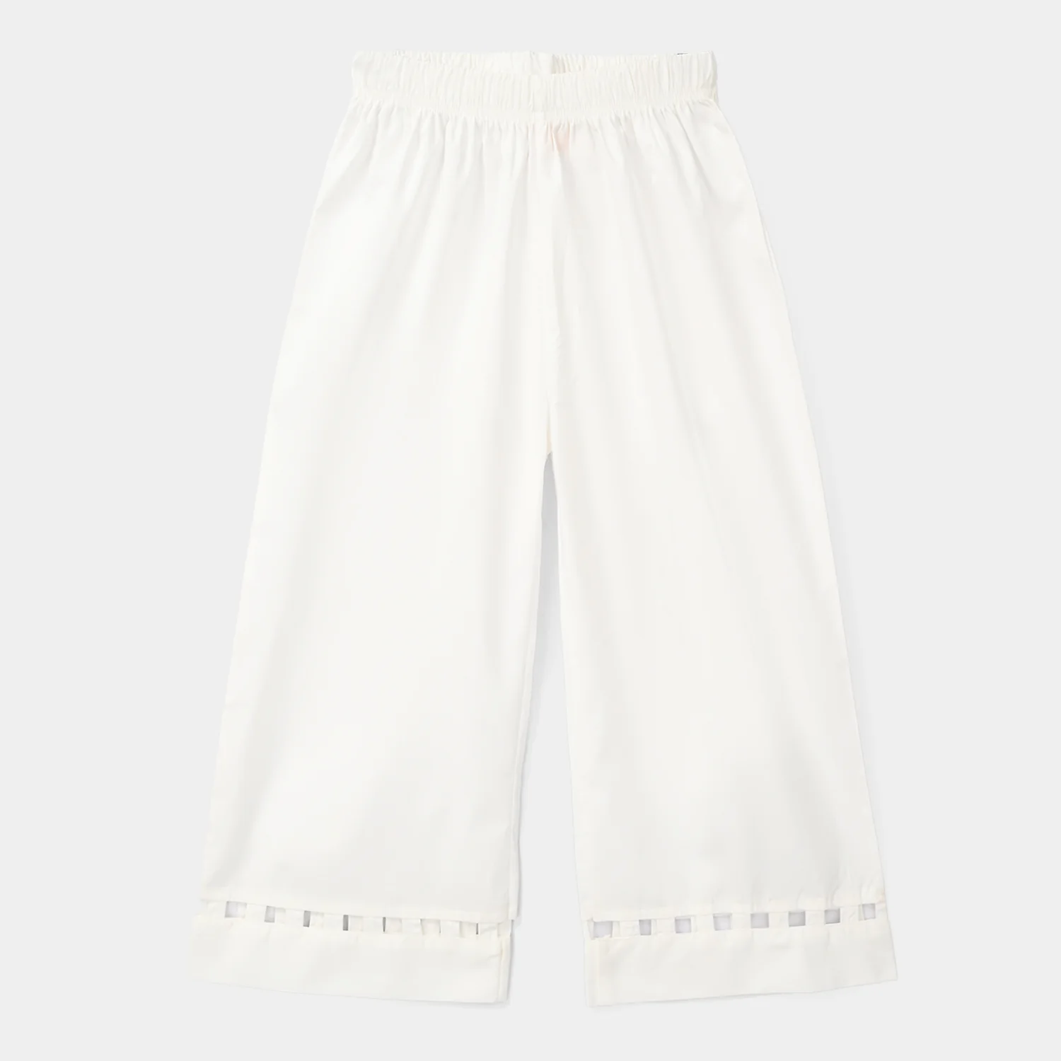 Girls Cotton Culottes Pant Box - White