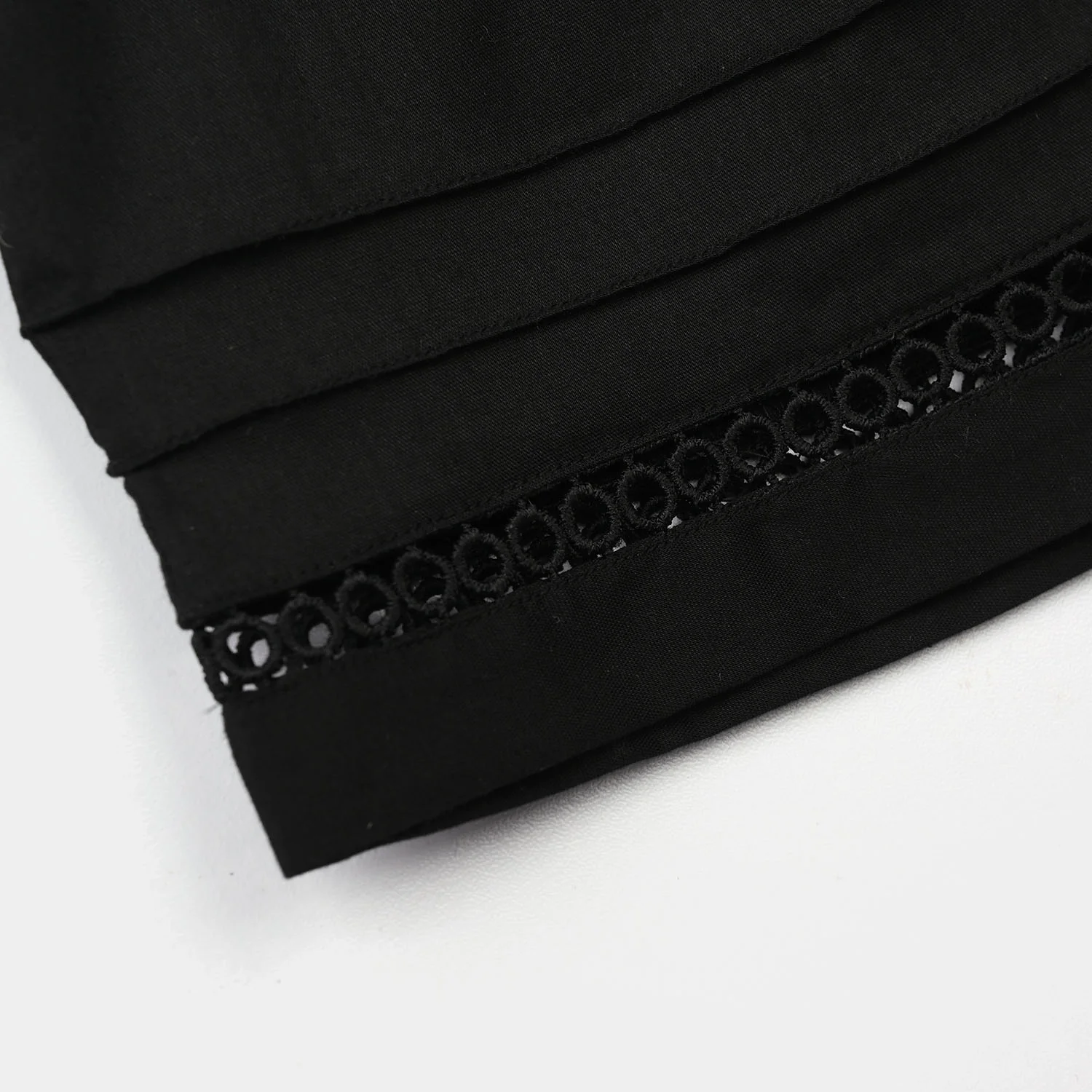 Girls Cotton Culottes Pintex - Black - Image 3