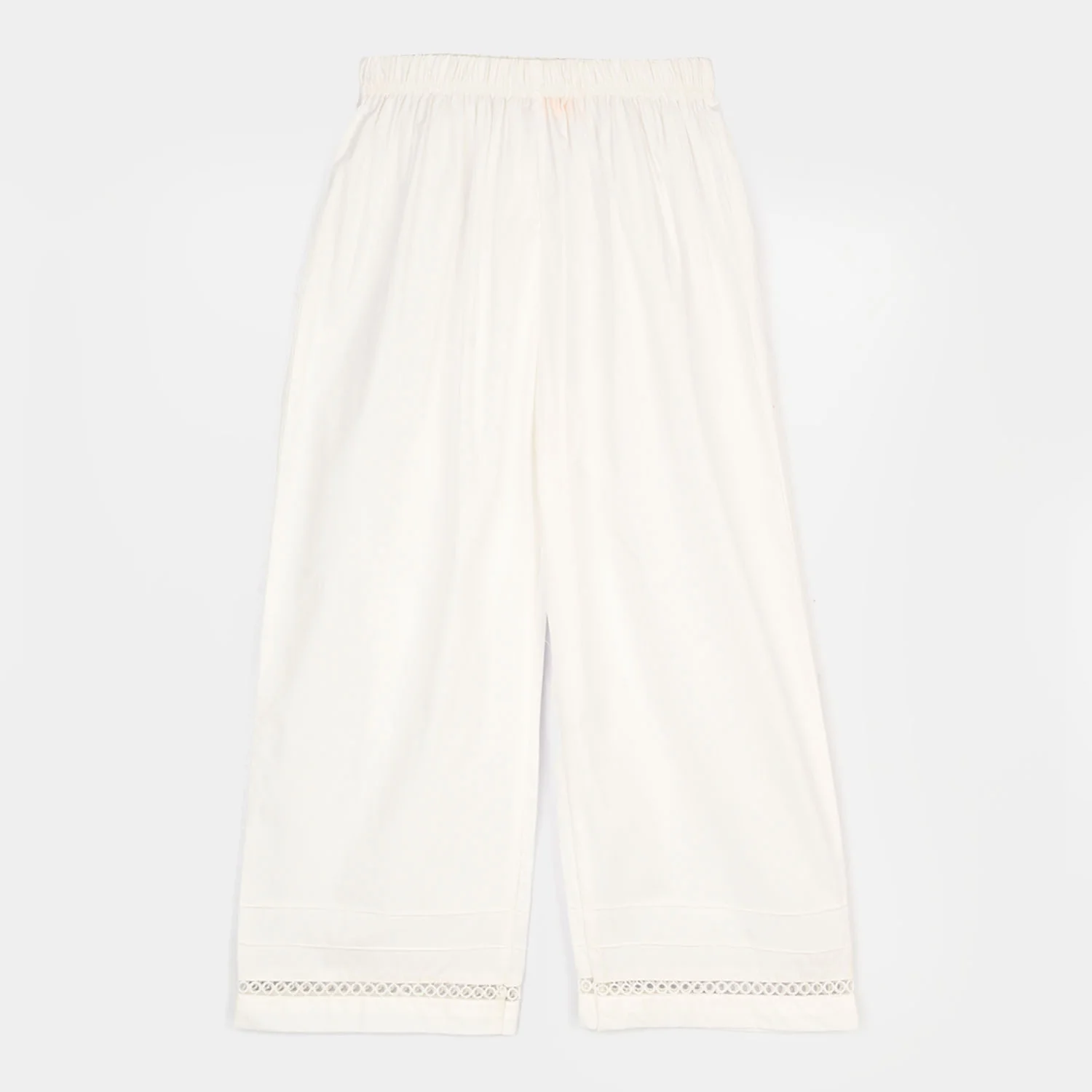 Girls Cotton Culottes Pintex - White - Image 2