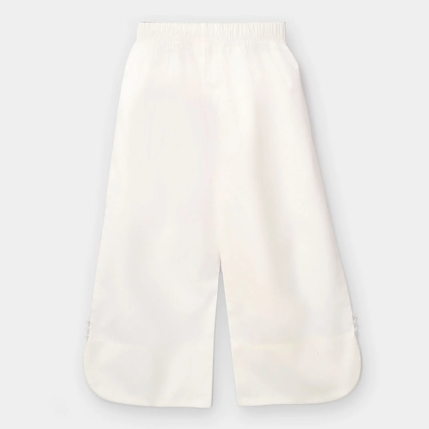 Girls Cotton Culottes Round - White - Image 4