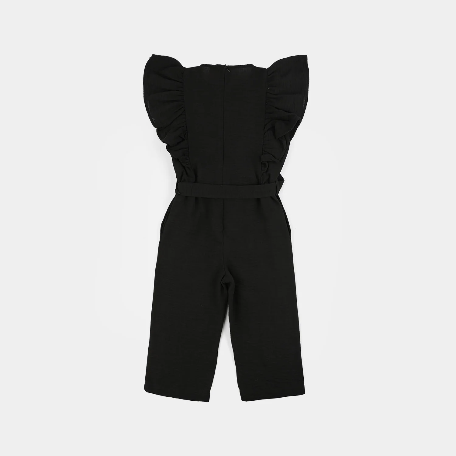 Girls Cotton Emb Jumpsuit Kinght Rise-BLACK - Image 4
