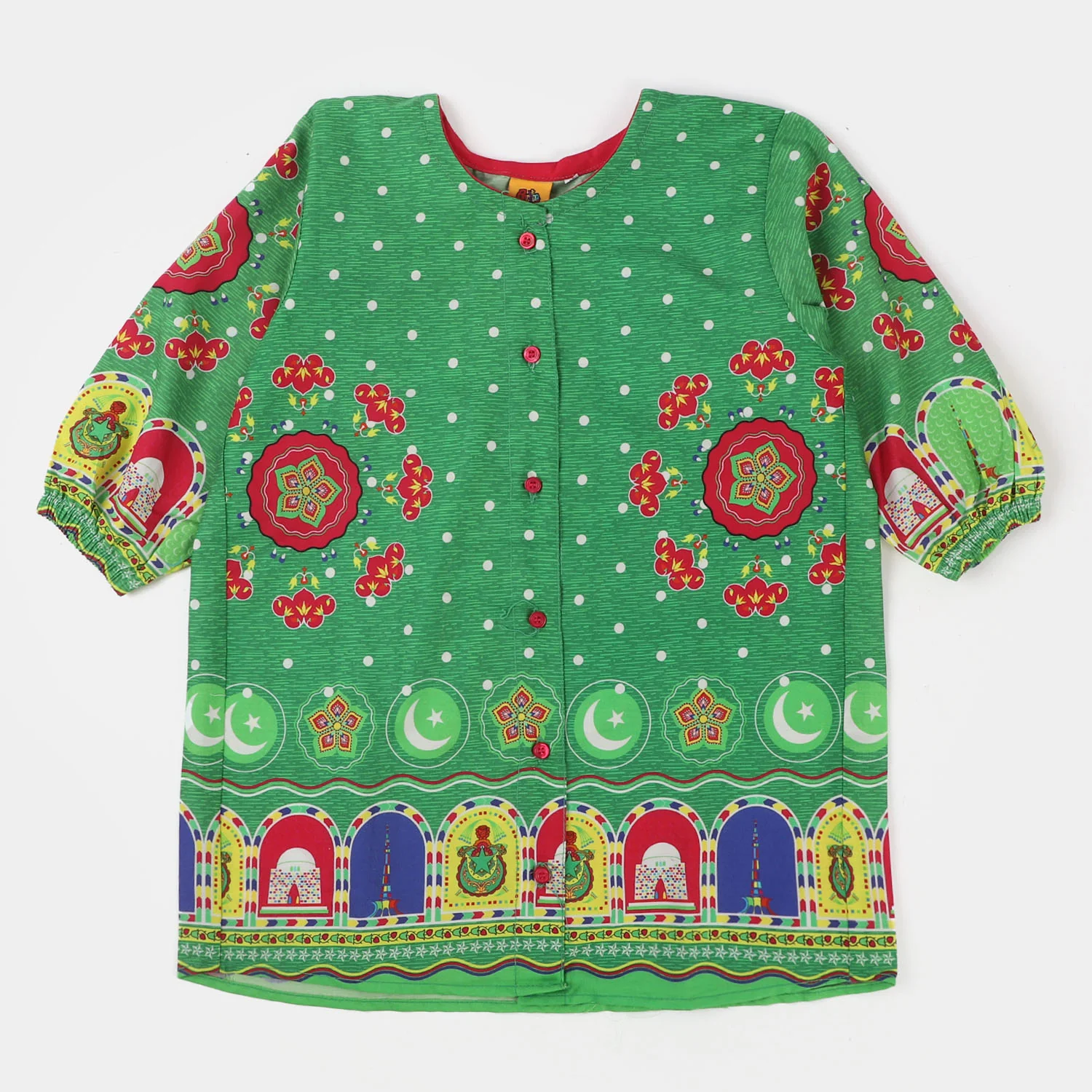 Girls Cotton independence Top Mandala - Green - Image 5