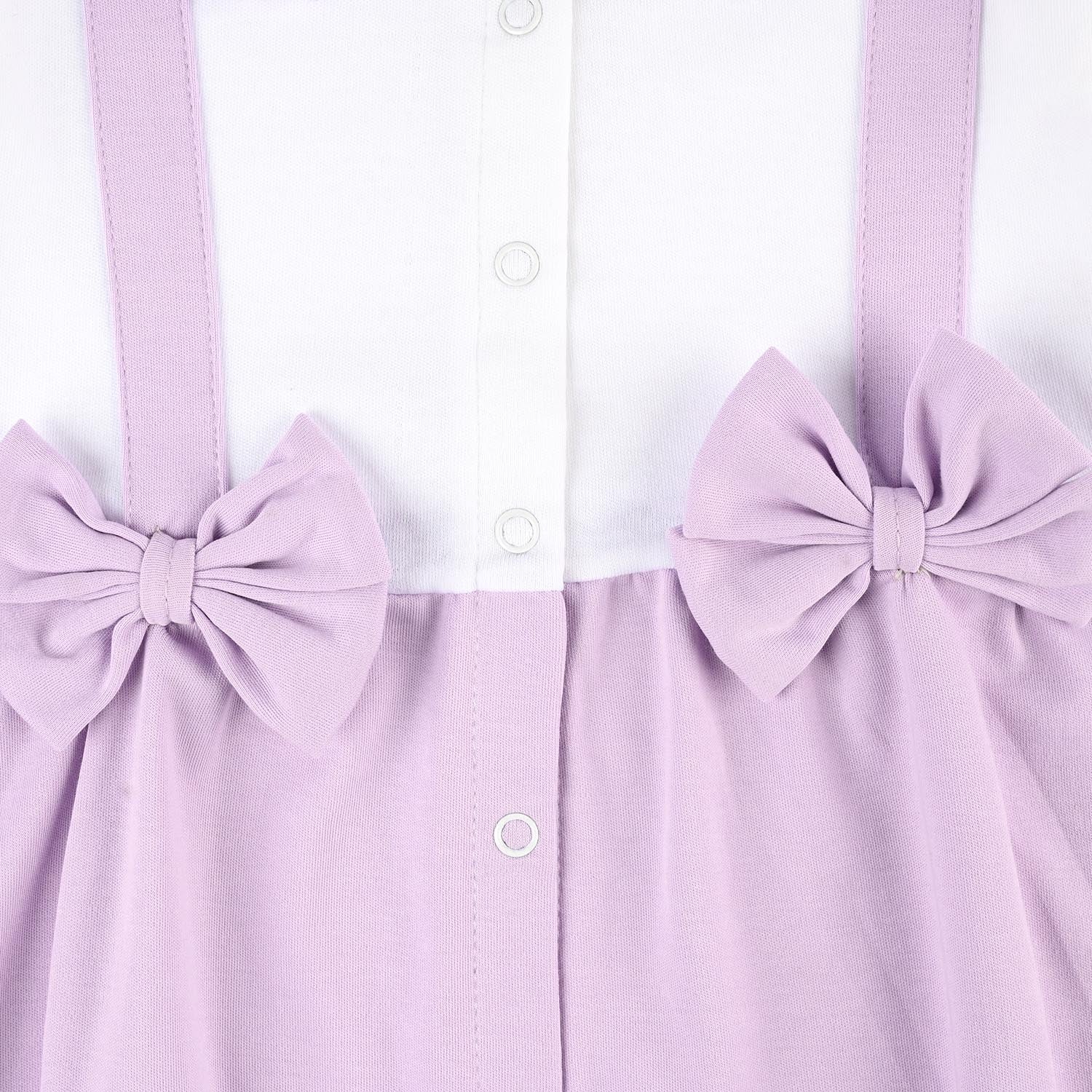 infant Girls Cotton Interlock Romper LAPEL COLLAR-White - Image 3