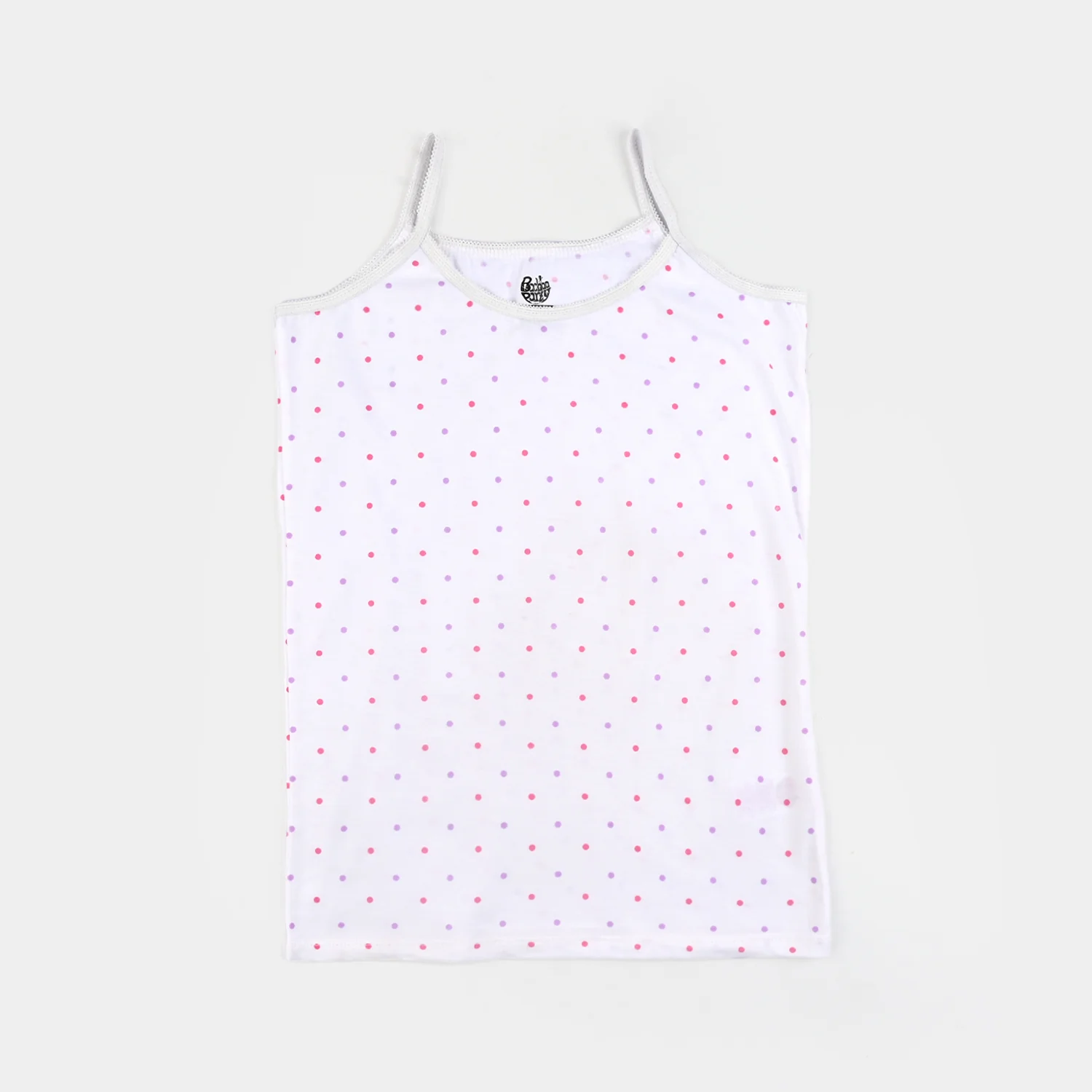 Girls Cotton Jersey Cami Dots & Bow-Pack Of 2-White Vanilla - Image 3