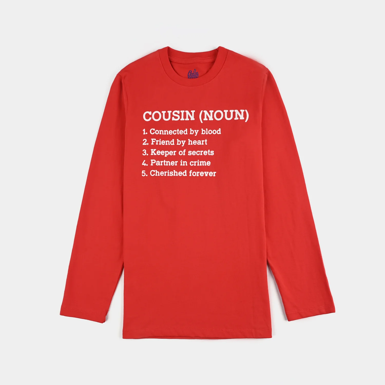 Girls Cotton Jersey T-Shirt F/S Cousin (Noun)-H.R.Red