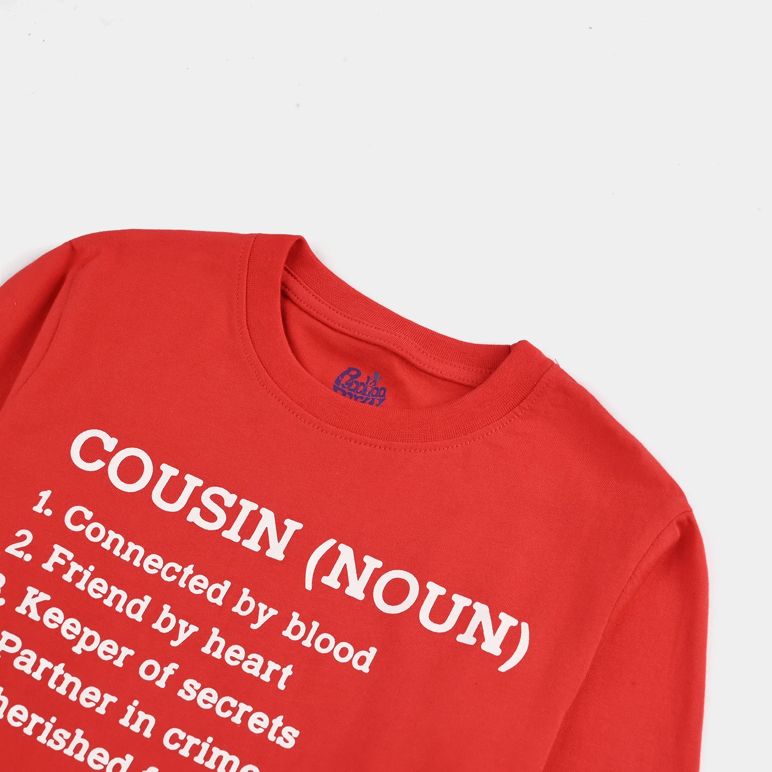 Girls Cotton Jersey T-Shirt F/S Cousin (Noun)-H.R.Red - Image 2