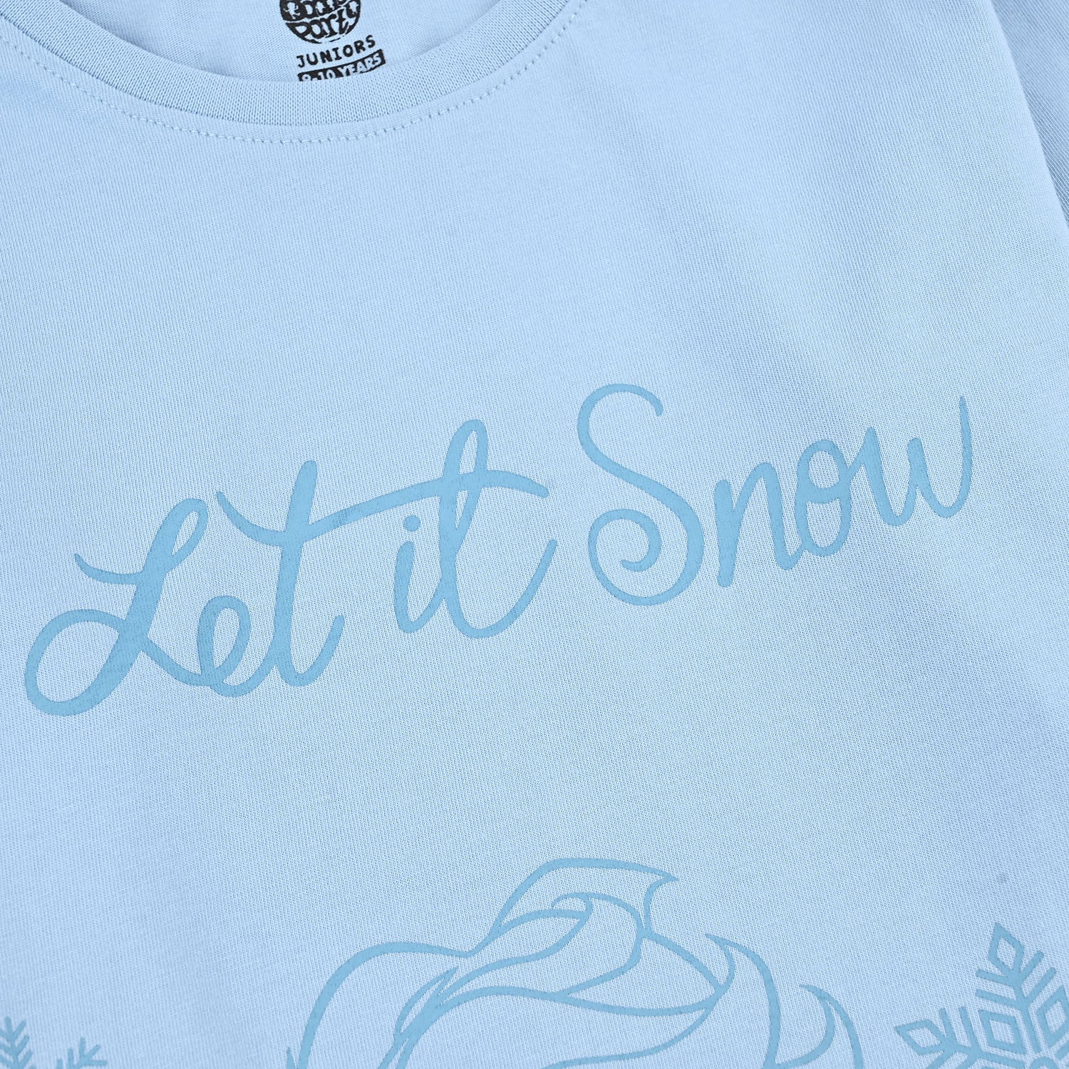 Girls Cotton Jersey T-Shirt F/S Let It Snow - Blue Bell - Image 3