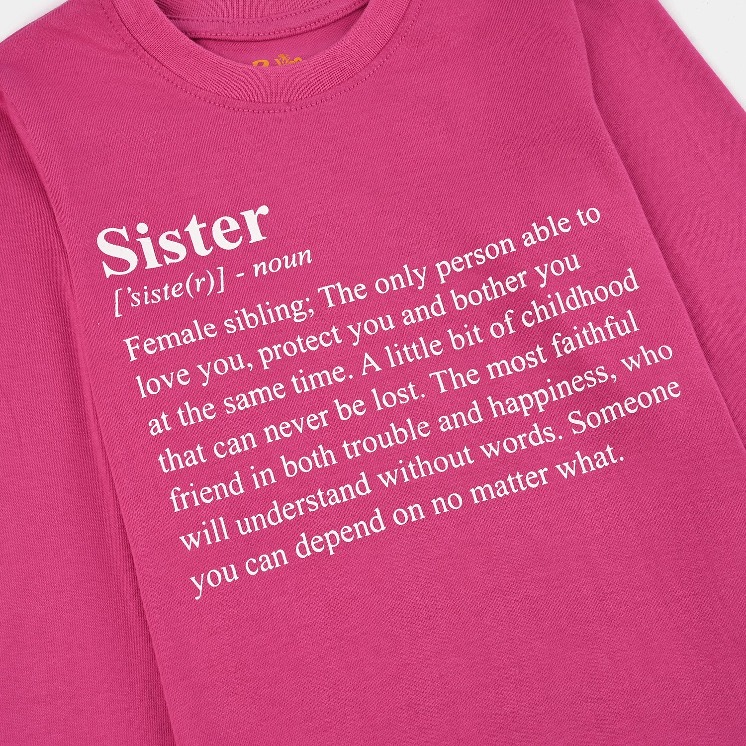 Girls Cotton Jersey T-Shirt F/S SISTER-Purple - Image 3
