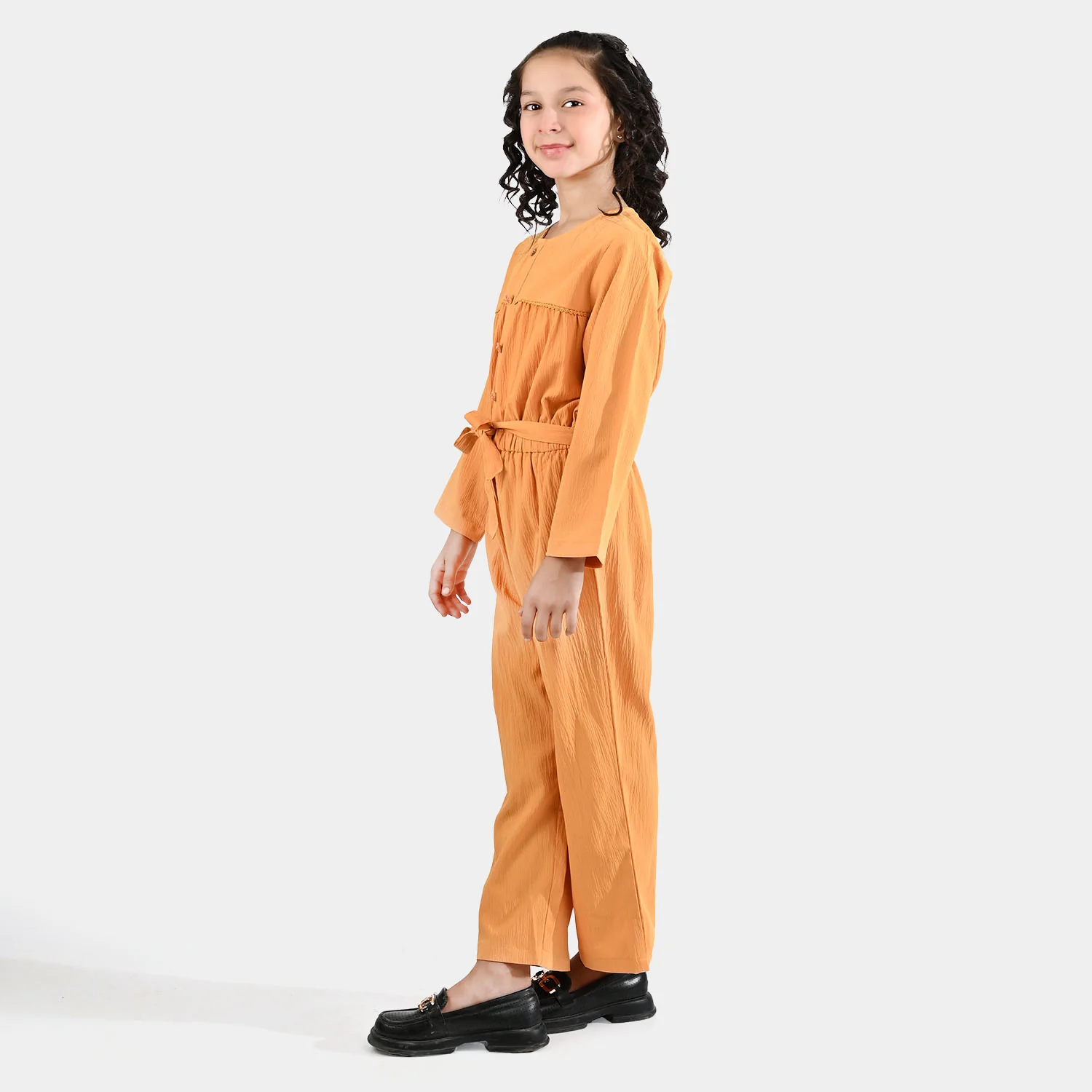 Girls Cotton Jumpsuit Baby Flowers-Mustard - Image 5