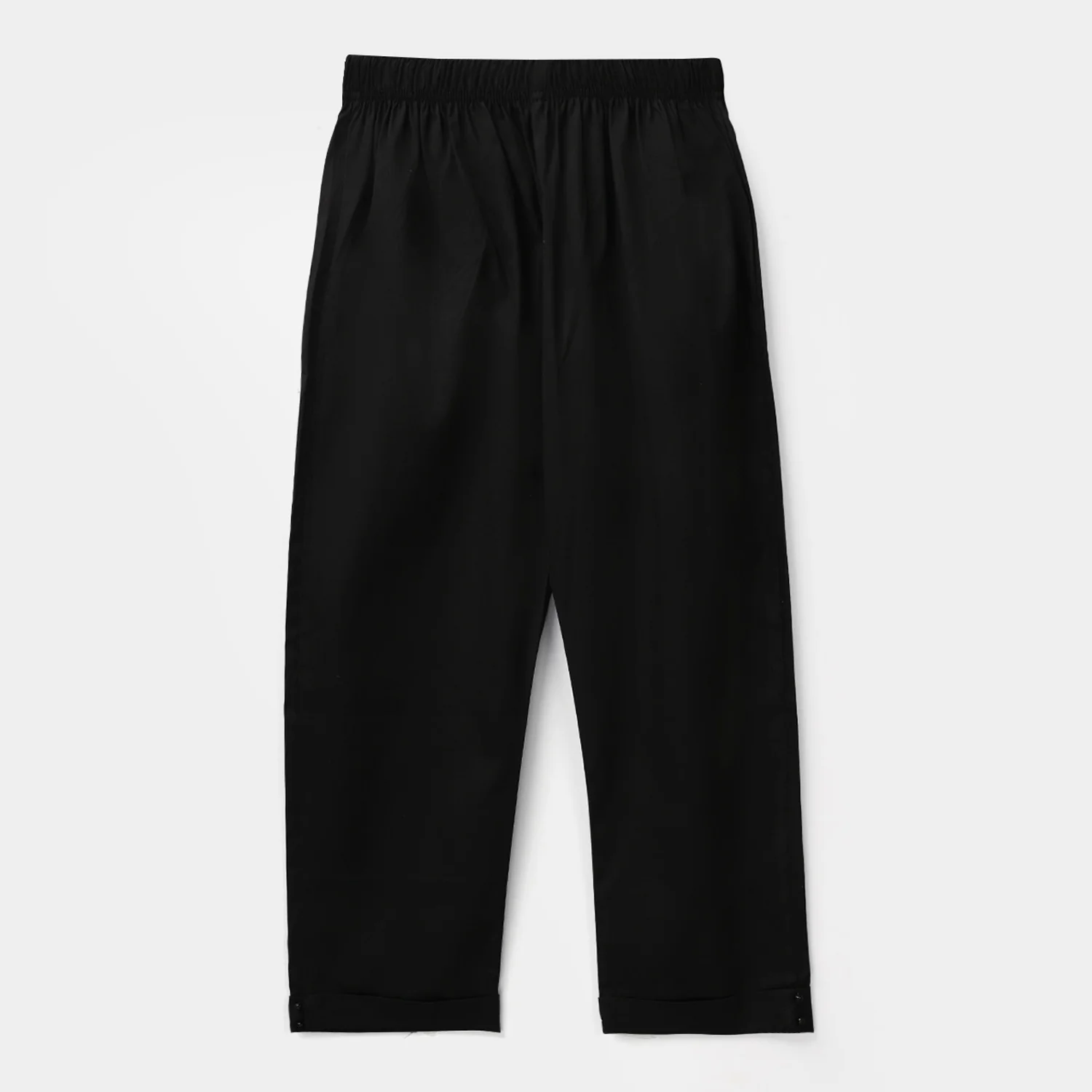Girls Cotton Pants Cuff - Black - Image 3