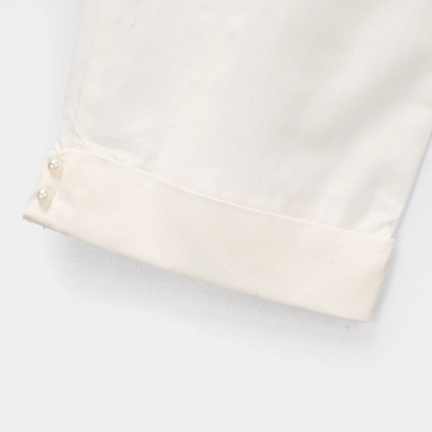 Girls Cotton Pants Cuff - White - Image 2