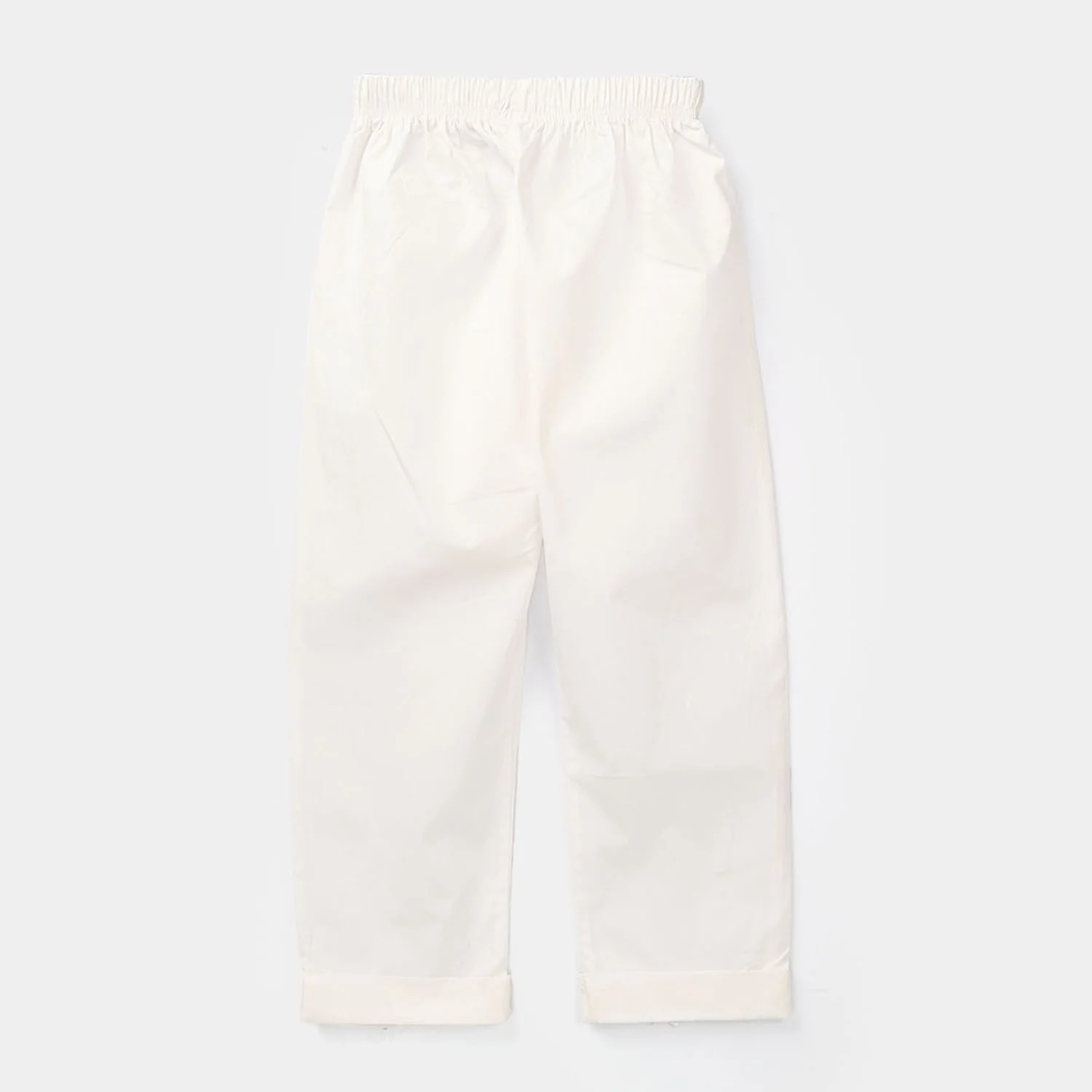 Girls Cotton Pants Cuff - White - Image 3