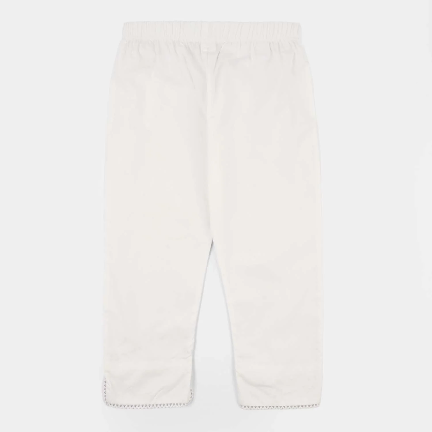 Girls Cotton Pants with Hanging Tassels – White - Image 4