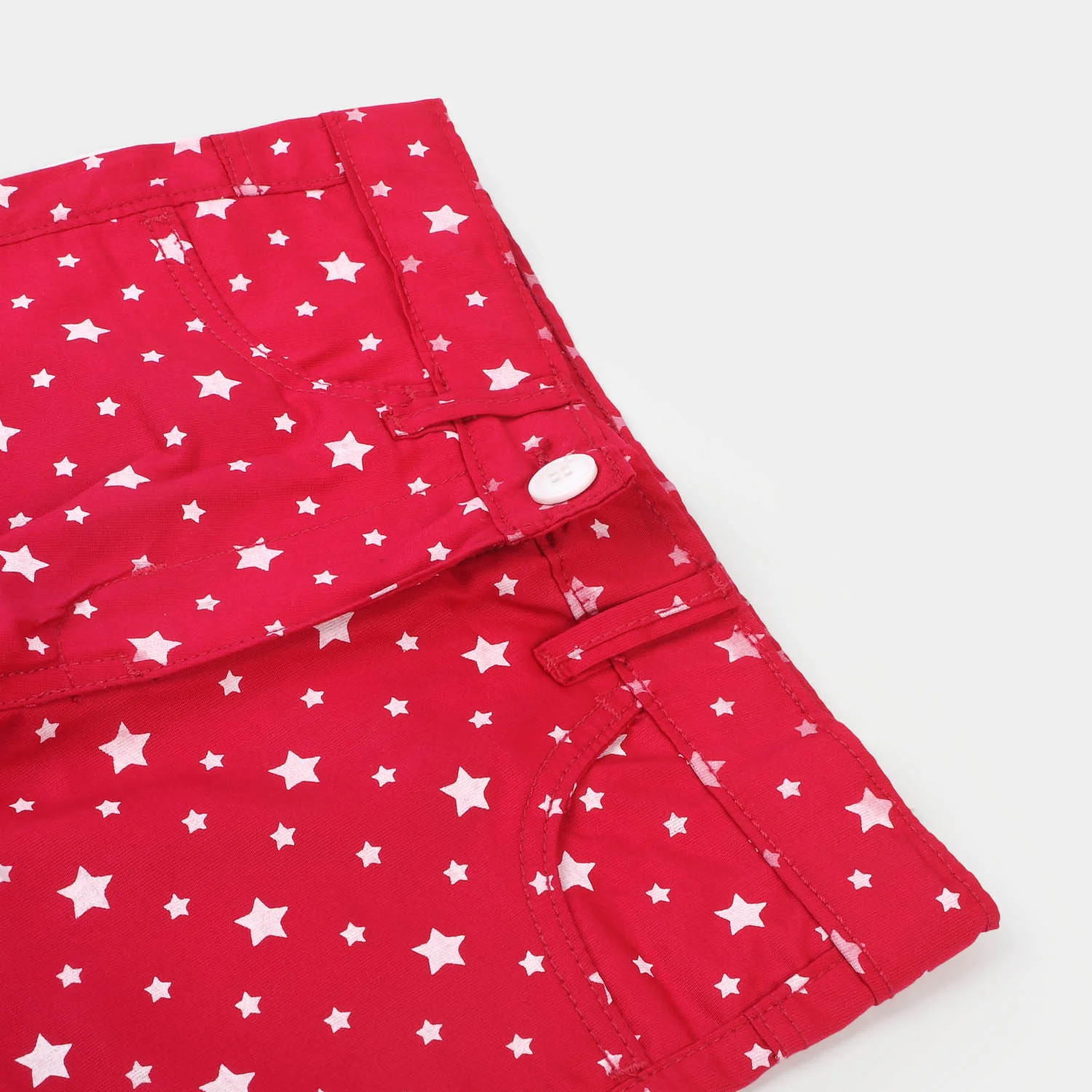 Girls Cotton Pant Printed Stars - Shocking Pink - Image 2
