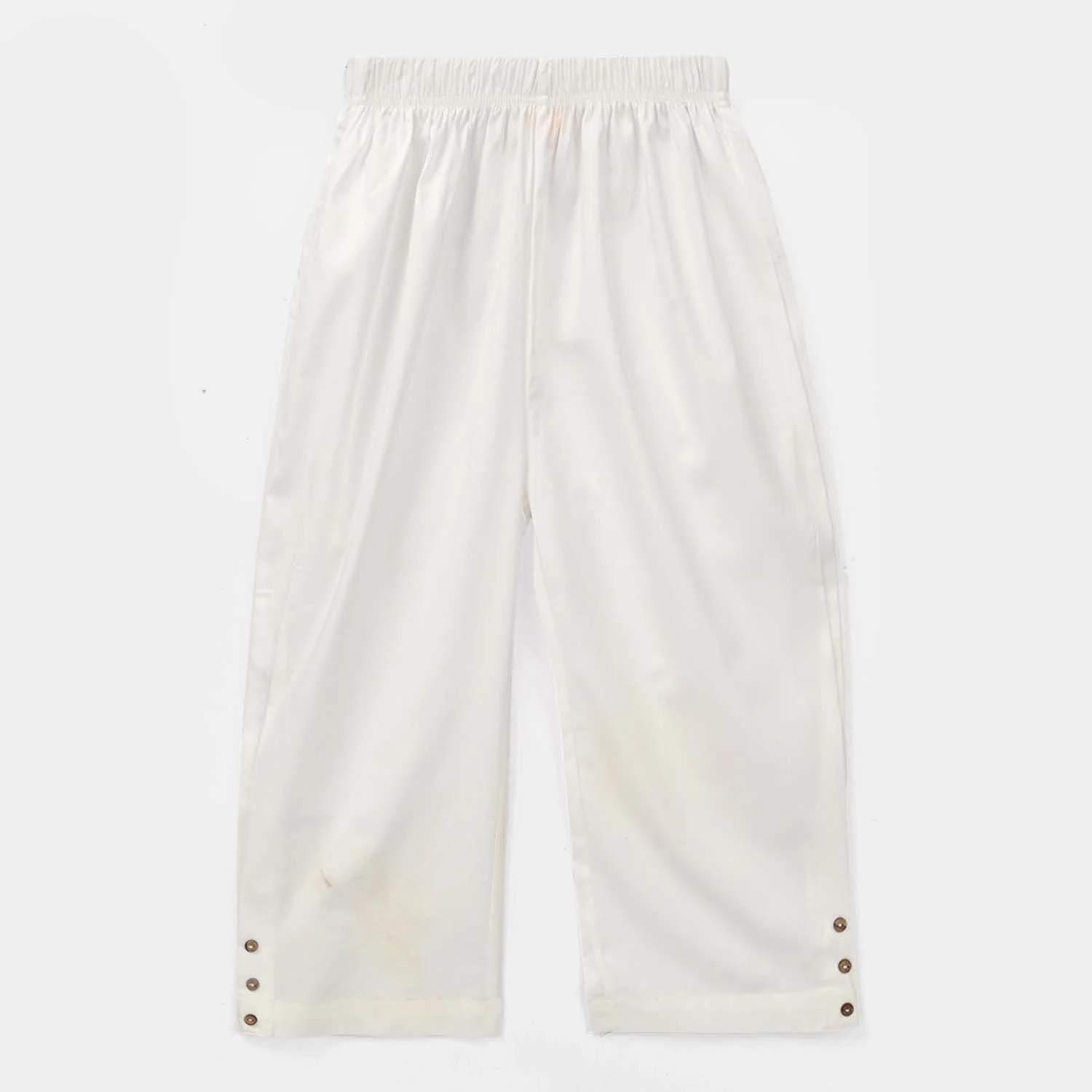 Girls Cotton Pant Shalwar Style - White - Image 4