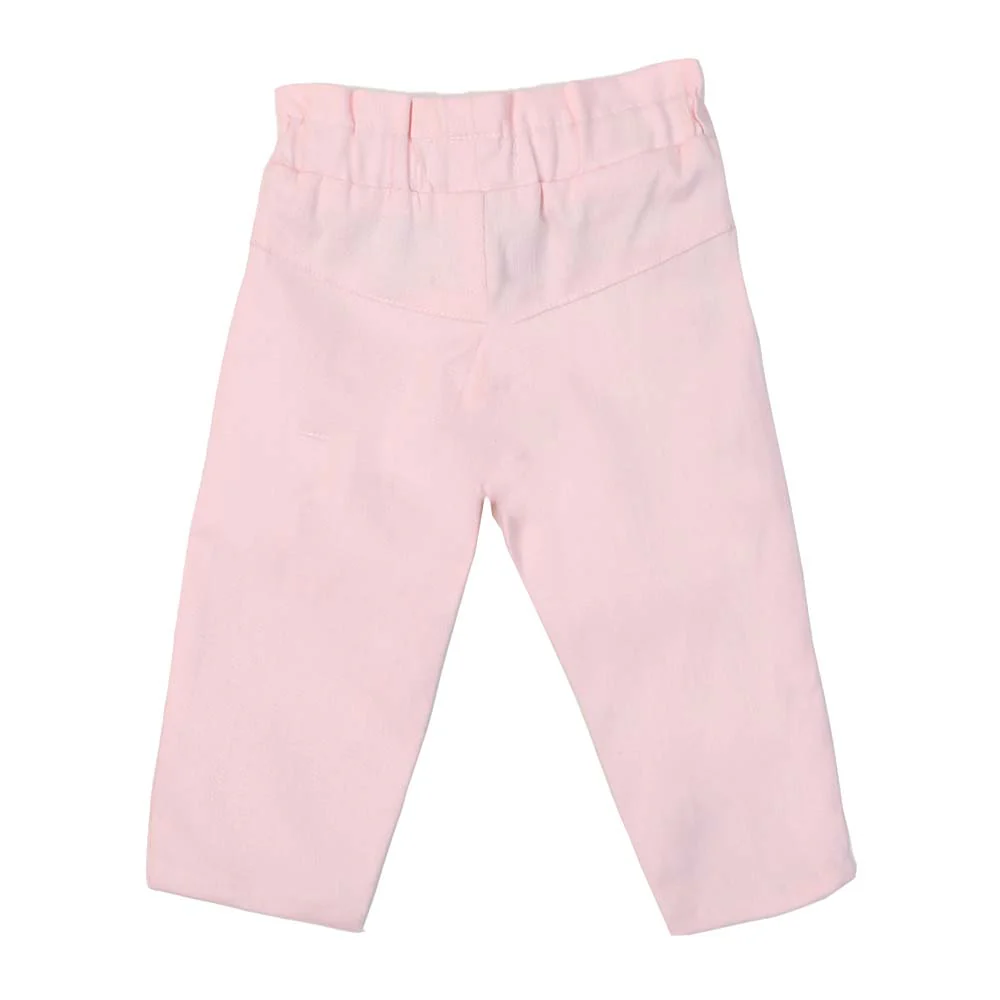 Infant Girls Cotton Pant Catty Pkt Emb - Pink - Image 2
