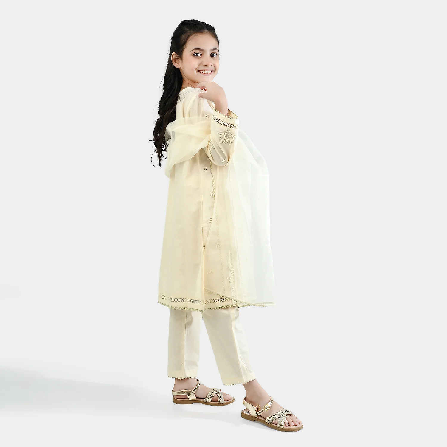 Girls Cotton Poplin 3Pcs Reet-OFF-White - Image 5