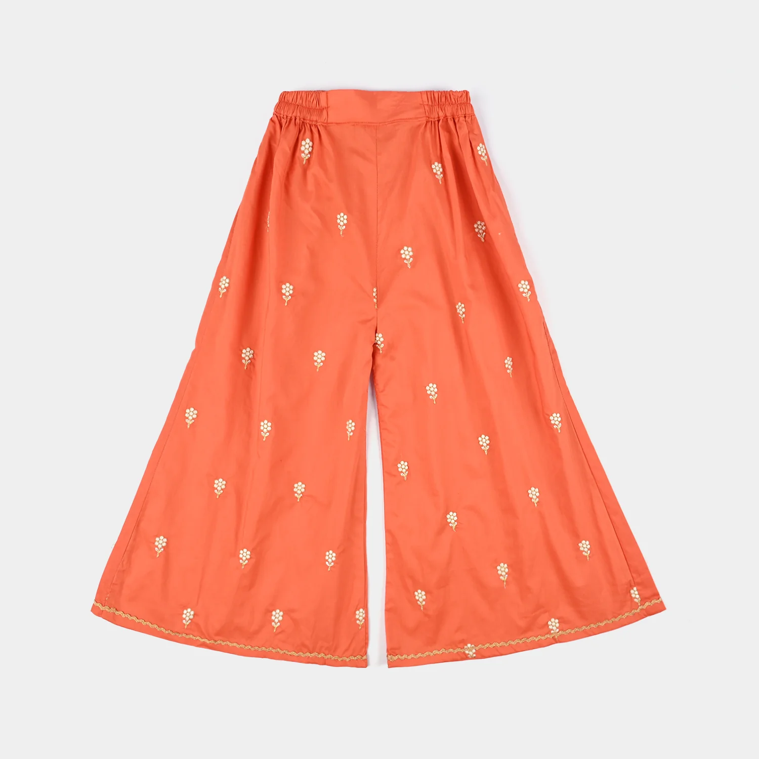 Girls Cotton Poplin Emb 3 Pcs Noir - ORANGE - Image 5
