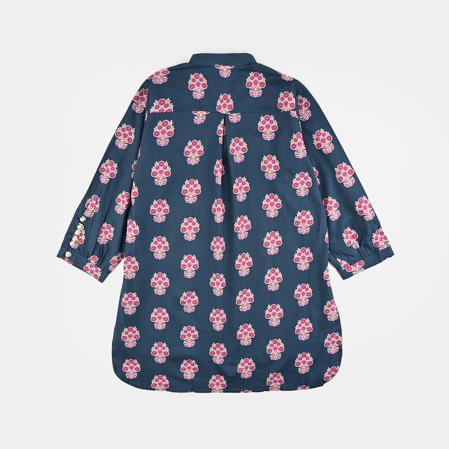Girls Cotton Poplin Printed 2 Pcs-Blue - Image 5