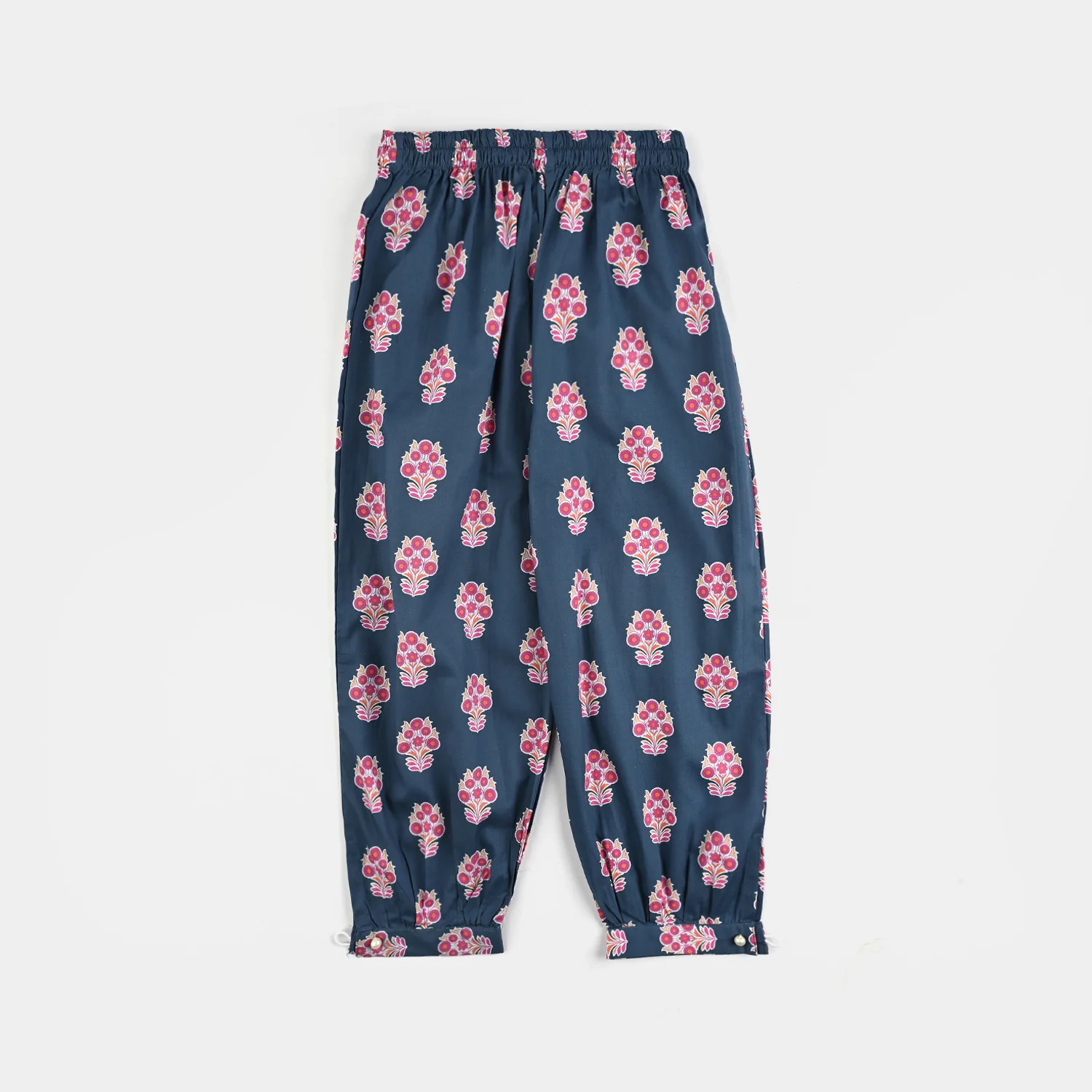 Girls Cotton Poplin Printed 2 Pcs-Blue - Image 6