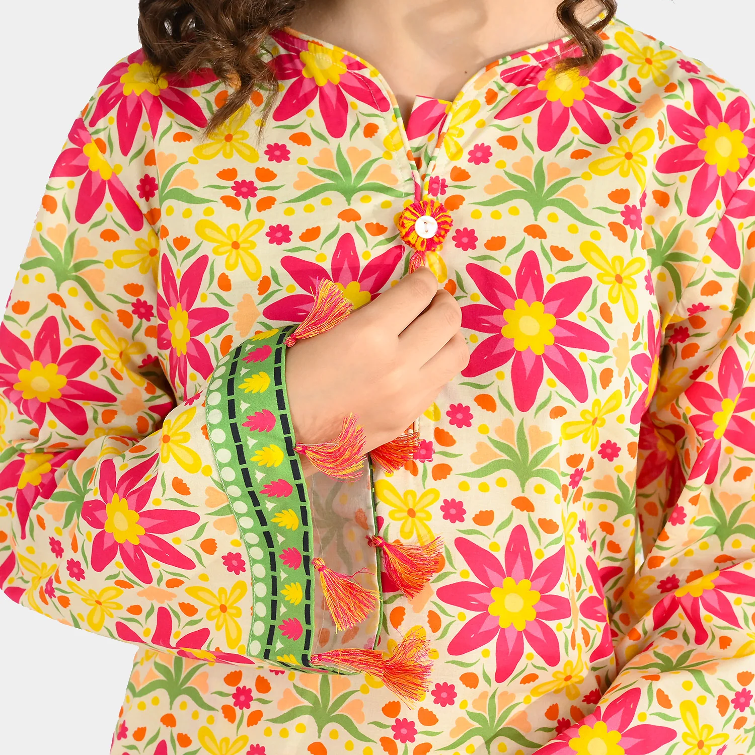 Girls Cotton Printed 2Pcs Suit - Multi - Image 2