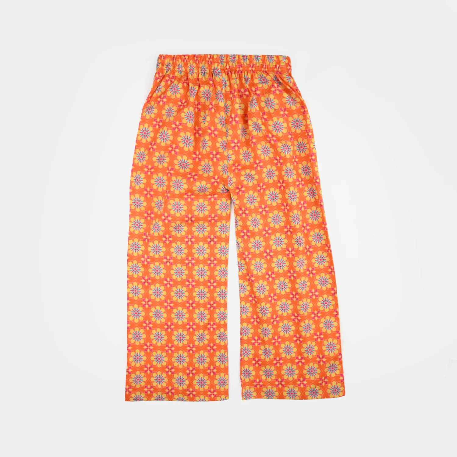 Girls Cotton Printed 2Pcs Orchid - Orange - Image 5