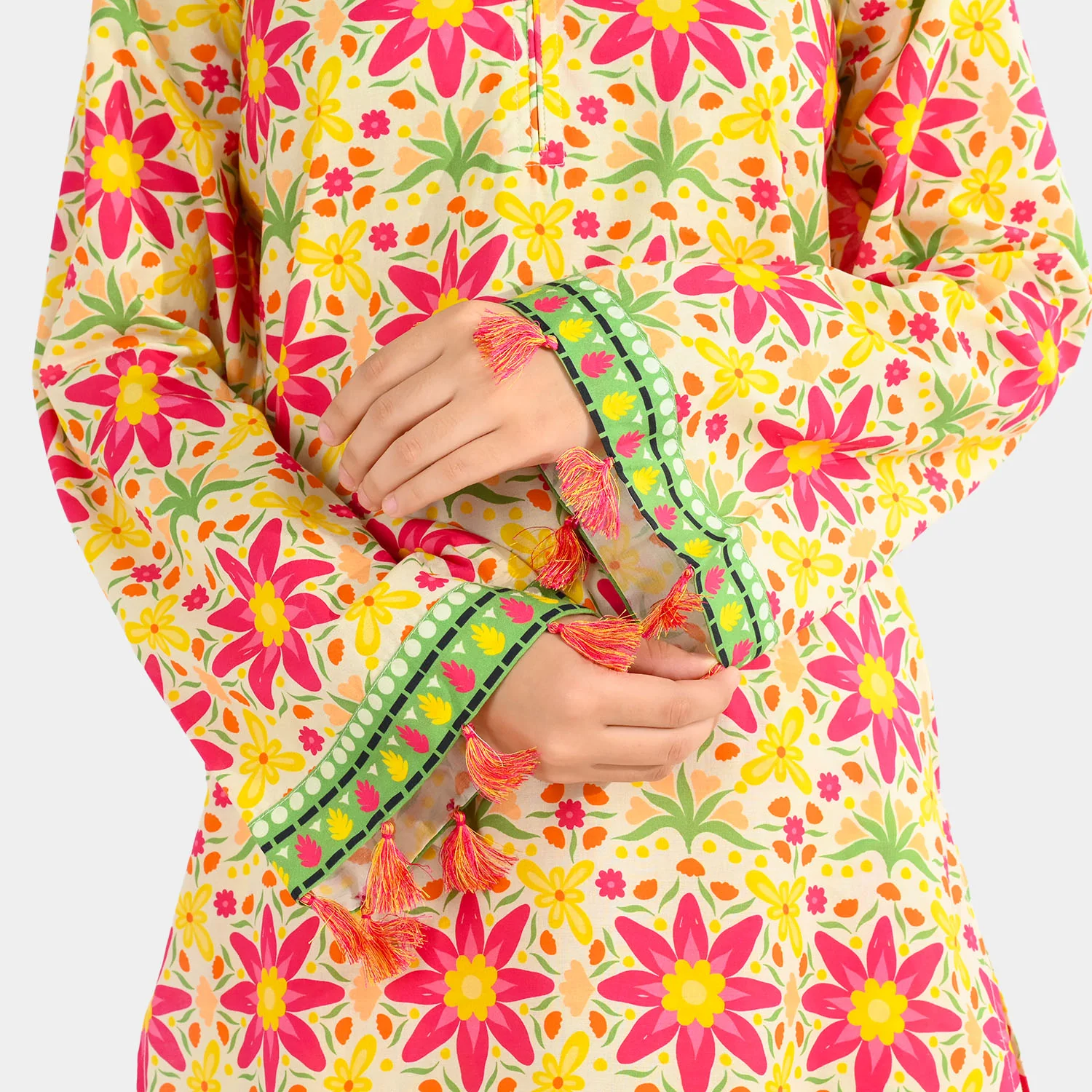 Girls Cotton Printed 2Pcs Suit - Multi - Image 4