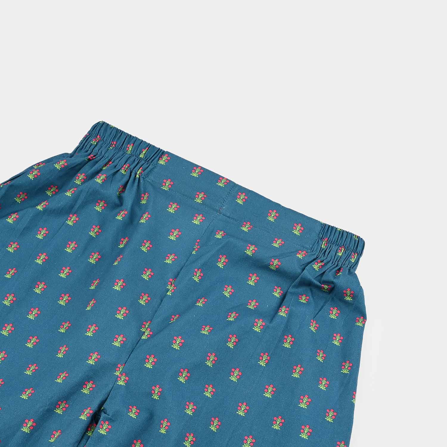 Girls Cotton Printed Culotte Tribe-BLUE - Image 2