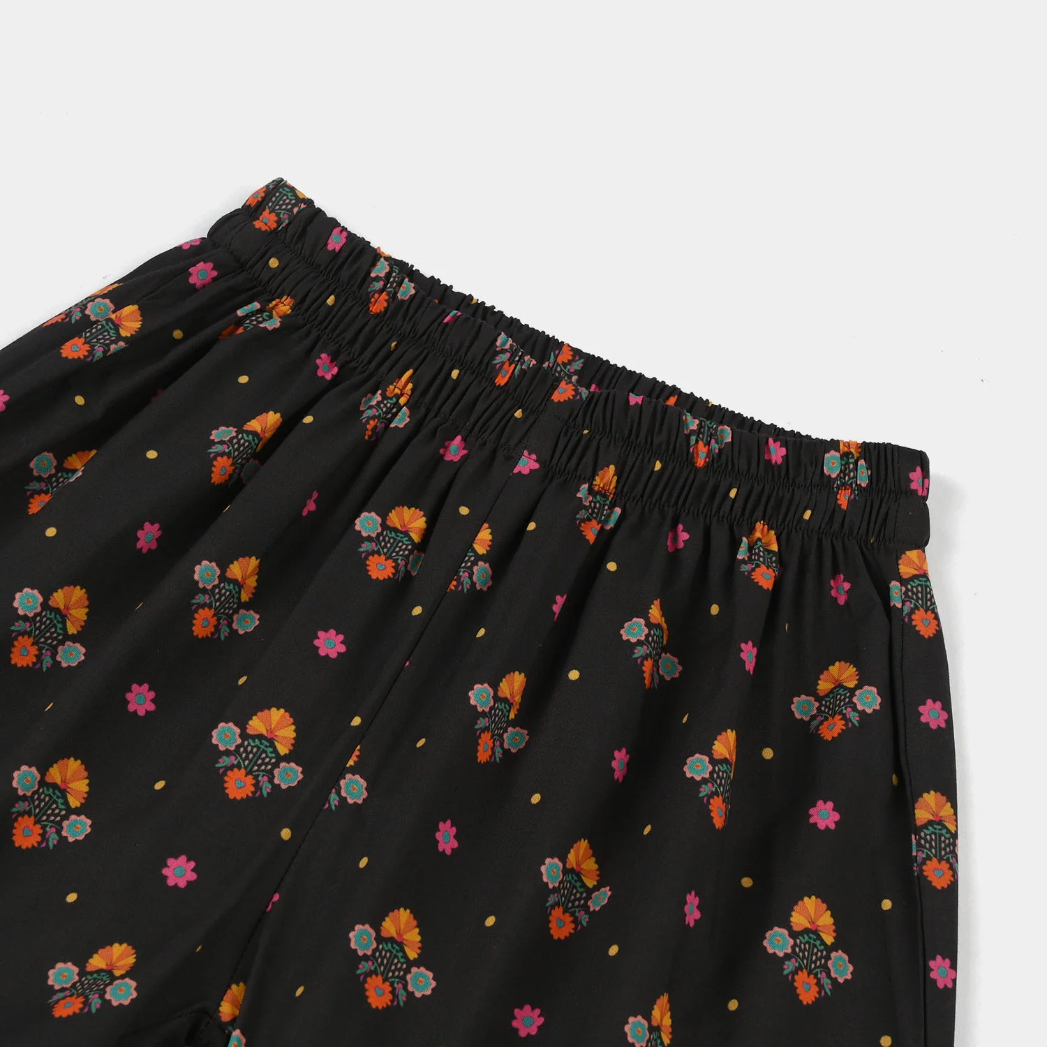 Girls Cotton Printed Gharara (Swan) – Black - Image 4
