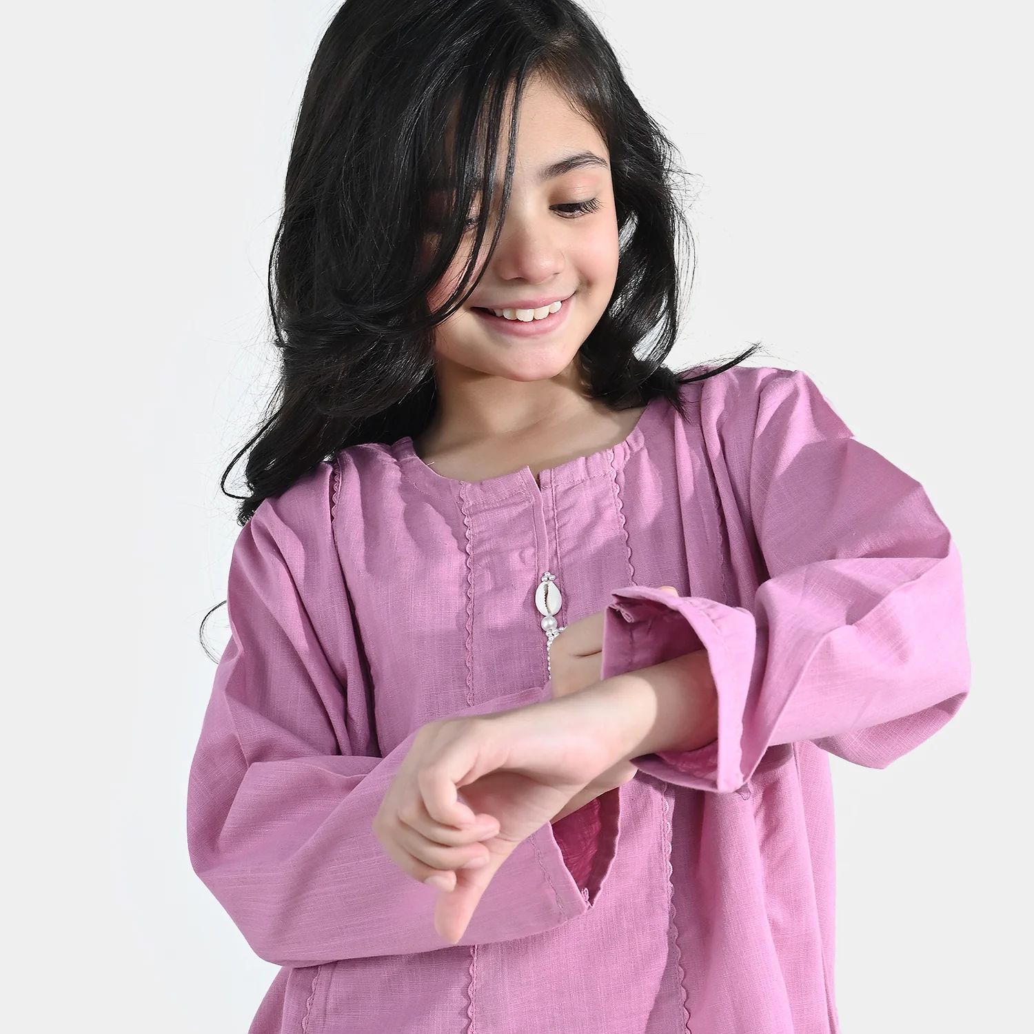 Girls Cotton Slub 2 Pcs Strawberry - Pink - Image 2