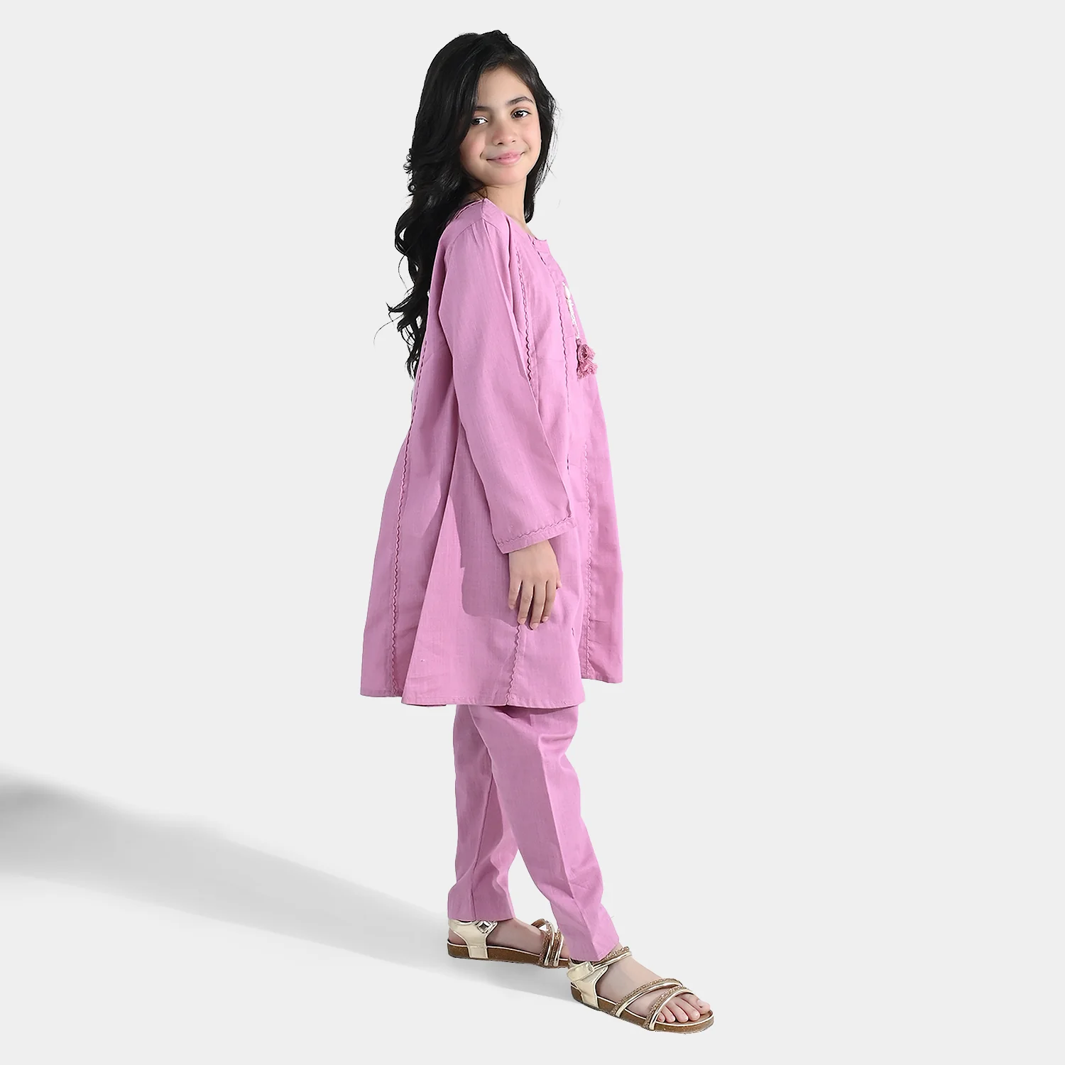 Girls Cotton Slub 2 Pcs Strawberry - Pink - Image 6