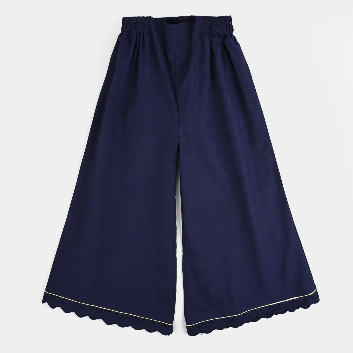 Girls Cotton Slub Embroidered 2Pcs - Navy Blue - Image 6