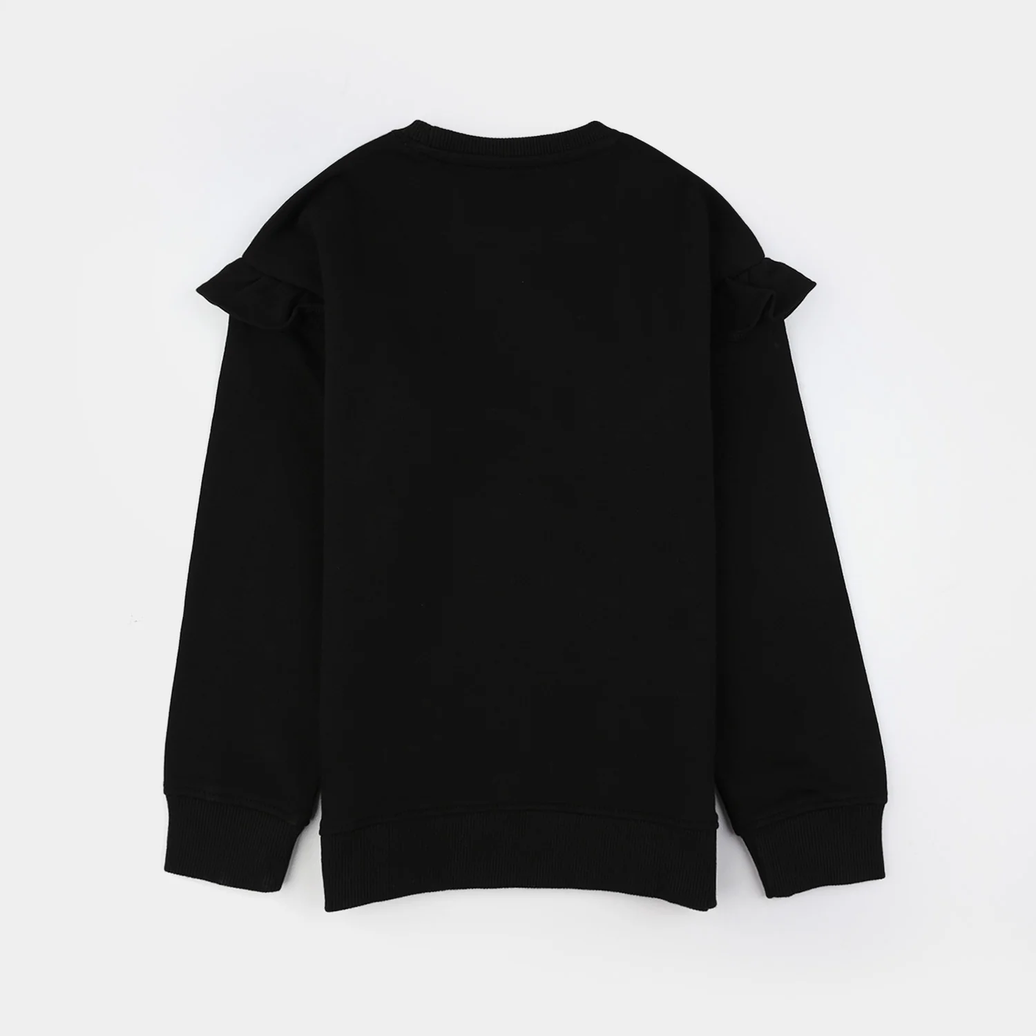 Girls Cotton Terry Sweatshirt-BLACK - Image 5