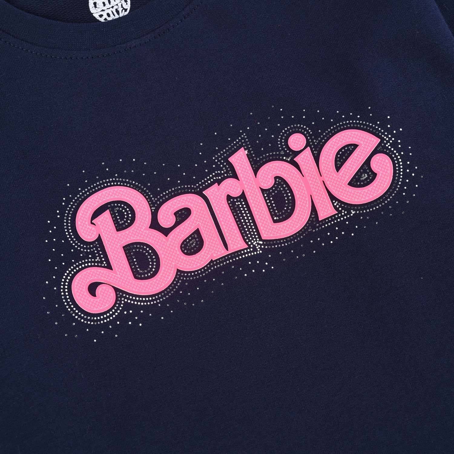 Girls Cotton Terry T-Shirt - Navy - Image 3