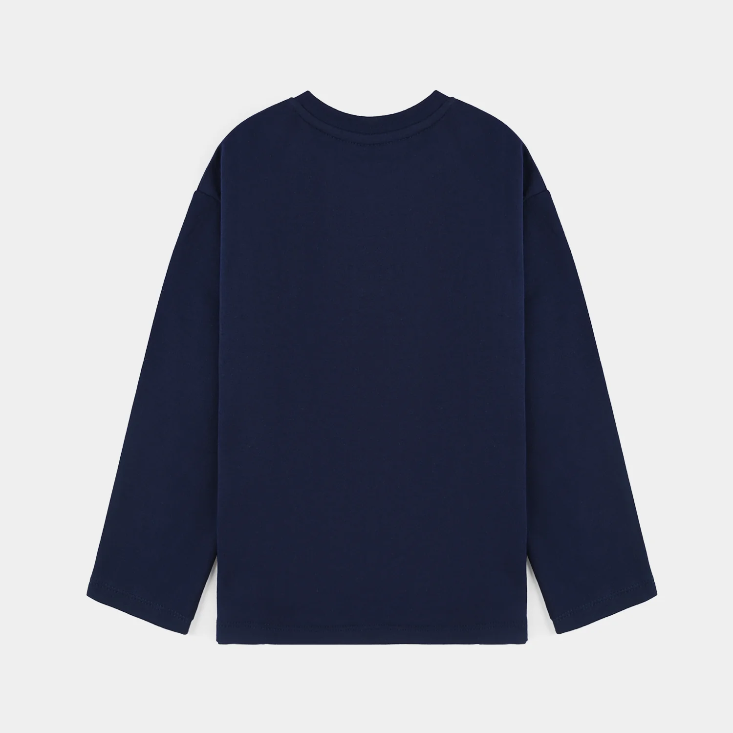 Girls Cotton Terry T-Shirt - Navy - Image 4