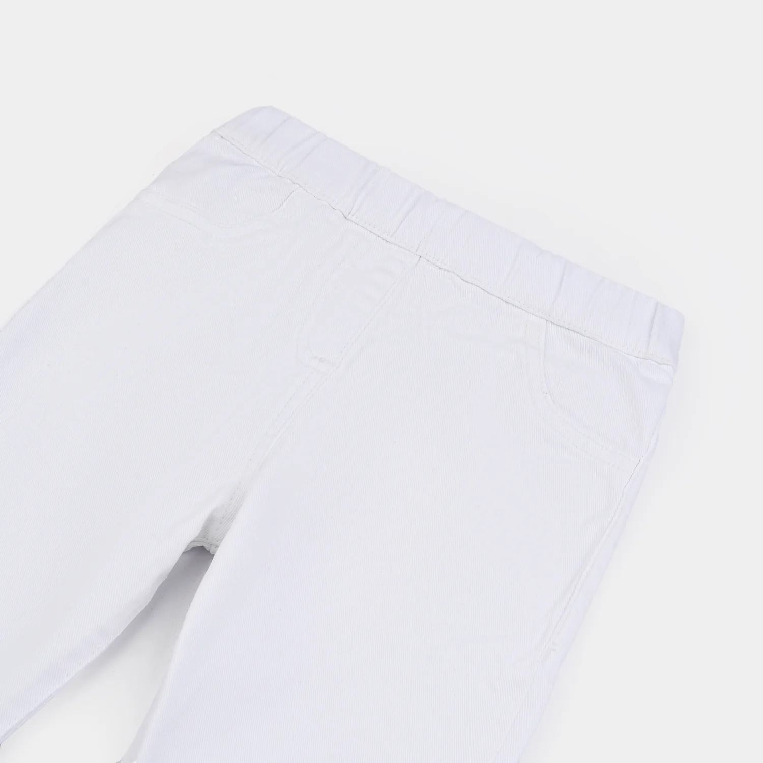 Girls Cotton Twill Jeggings Raw-White - Image 2