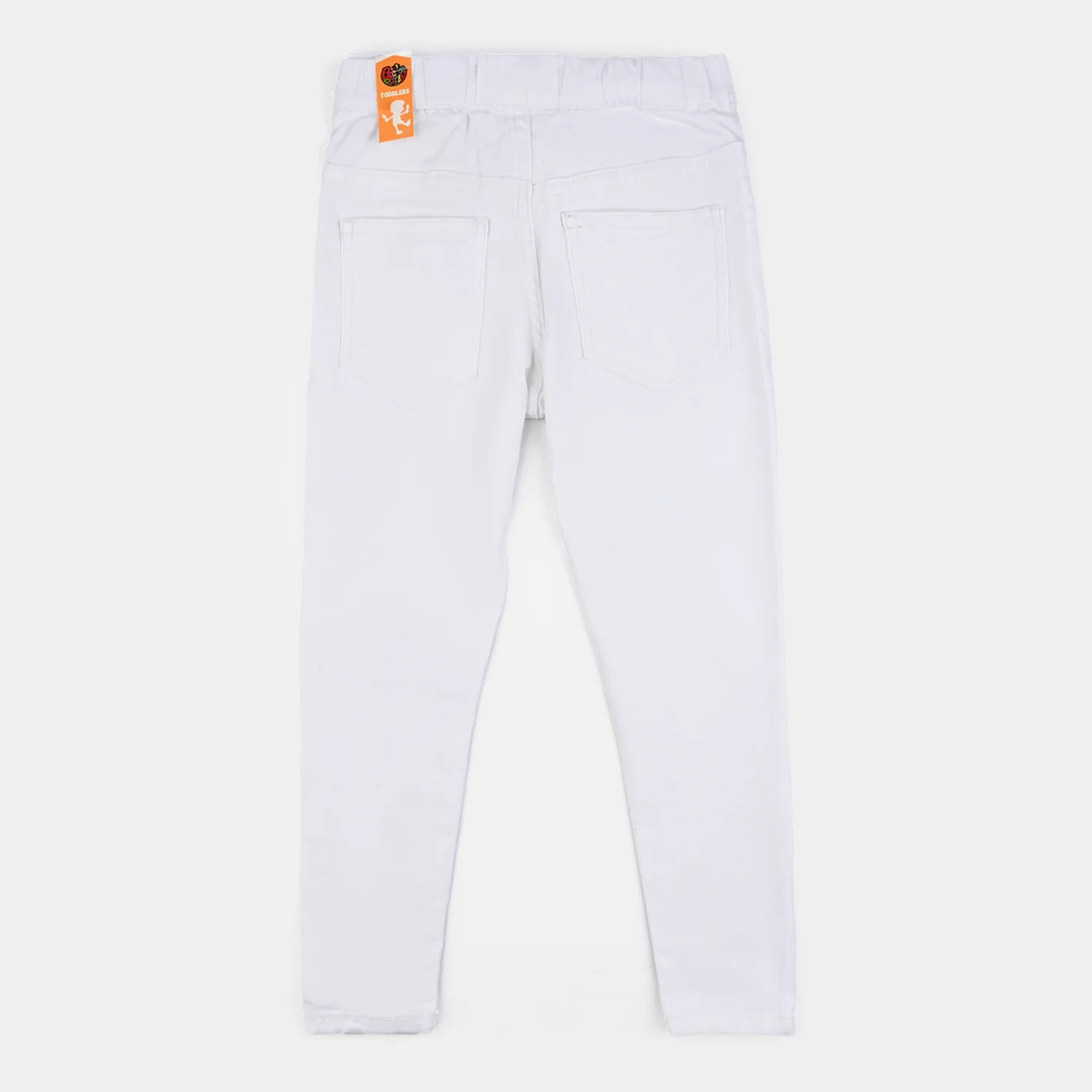 Girls Cotton Twill Jeggings Raw-White - Image 3